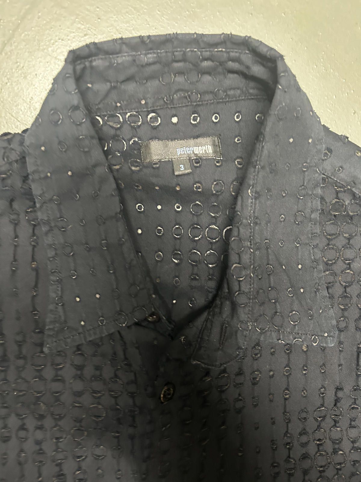 Designer Stylish Black Textured Button-Up Shirt Size US S / EU 44-46 / 1 - 2 Thumbnail