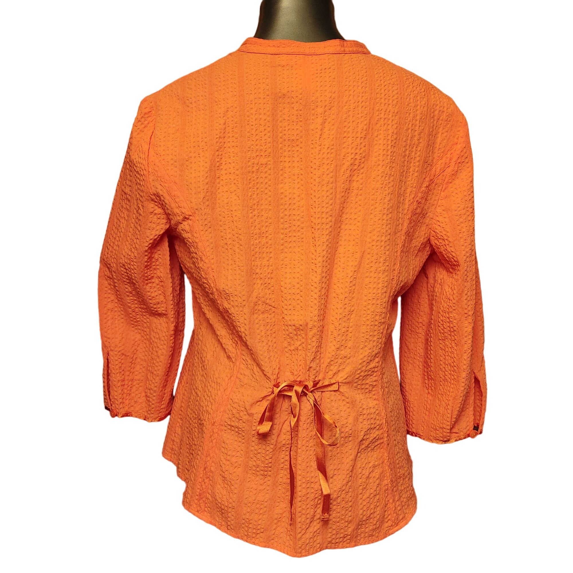 Nine West Nine & Company | Nine West Women's Orange Tie Back Long Slee Size XL / US 12-14 / IT 48-50 - 2 Thumbnail