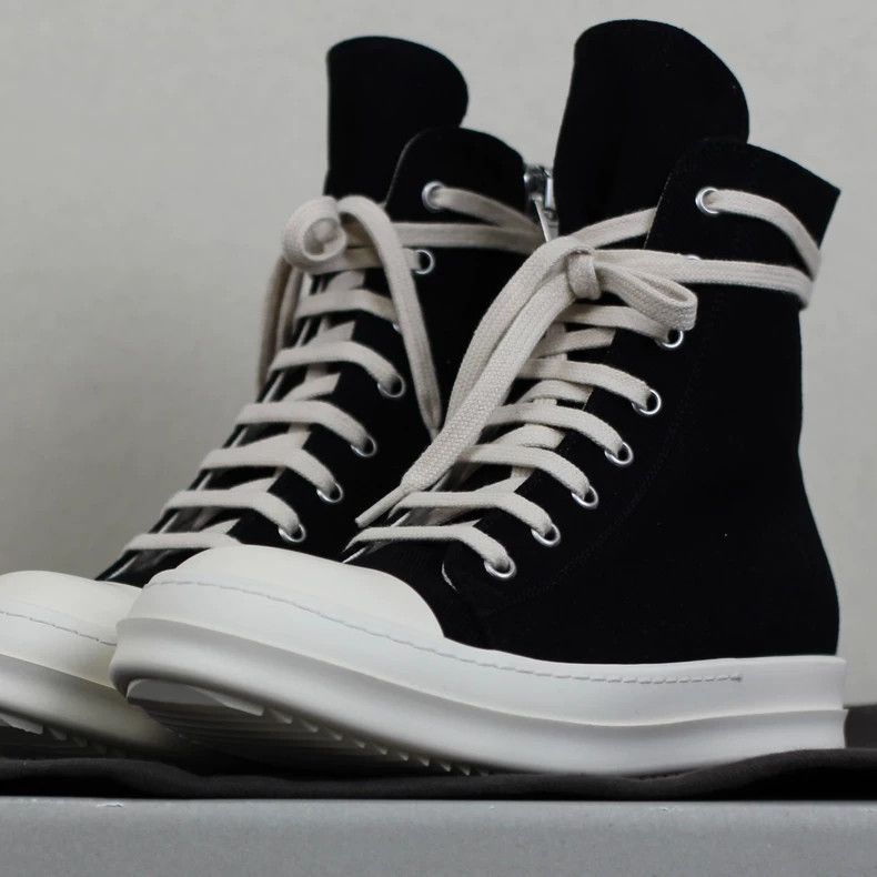 Rick Owens rick owens Double line canvas high-top classic big Converse Size US 5.5 / IT 35.5 - 3 Thumbnail