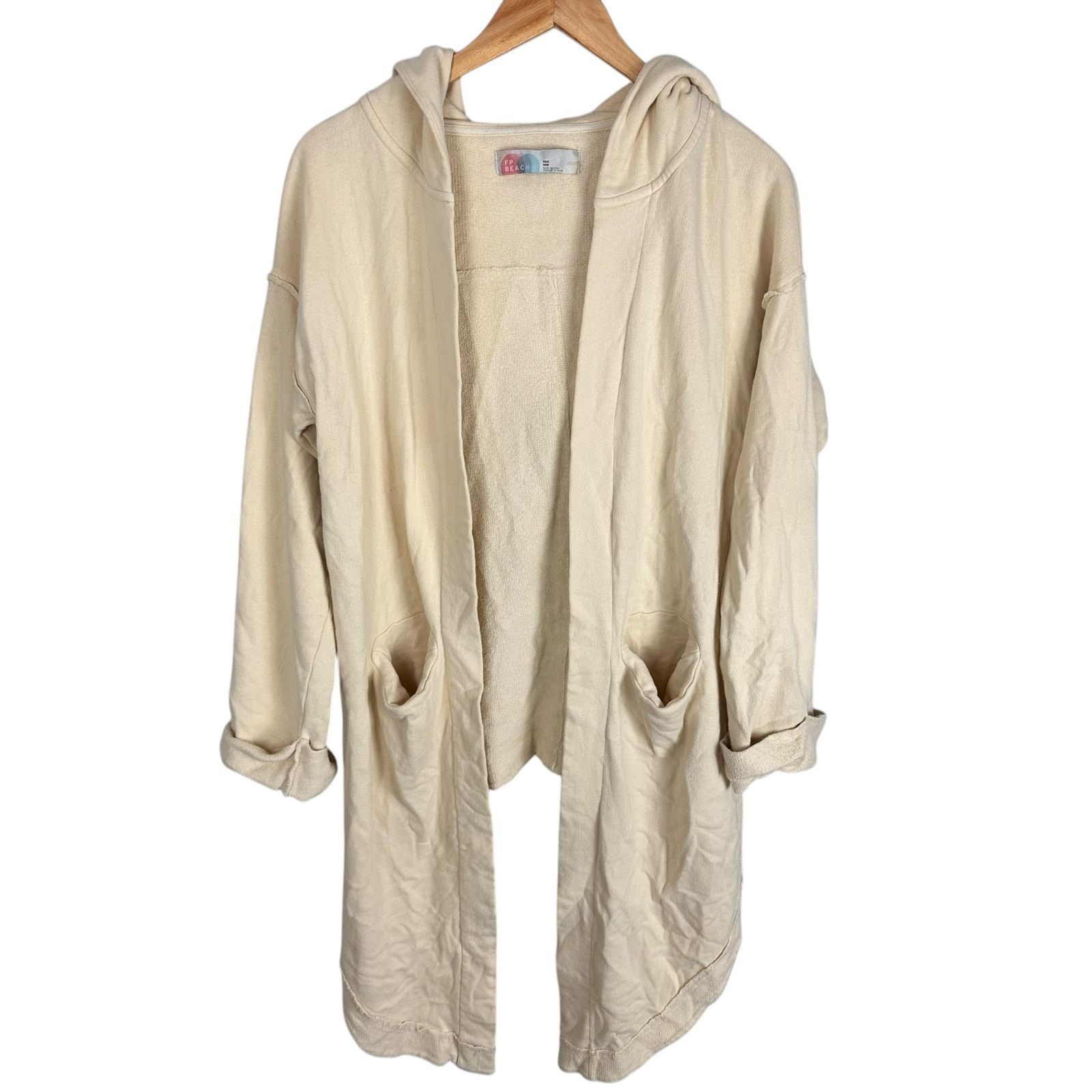Free People Free People Beach Terry Cloth Hooded Waterfall Cardigan S Size S / US 4 / IT 40 - 2 Thumbnail