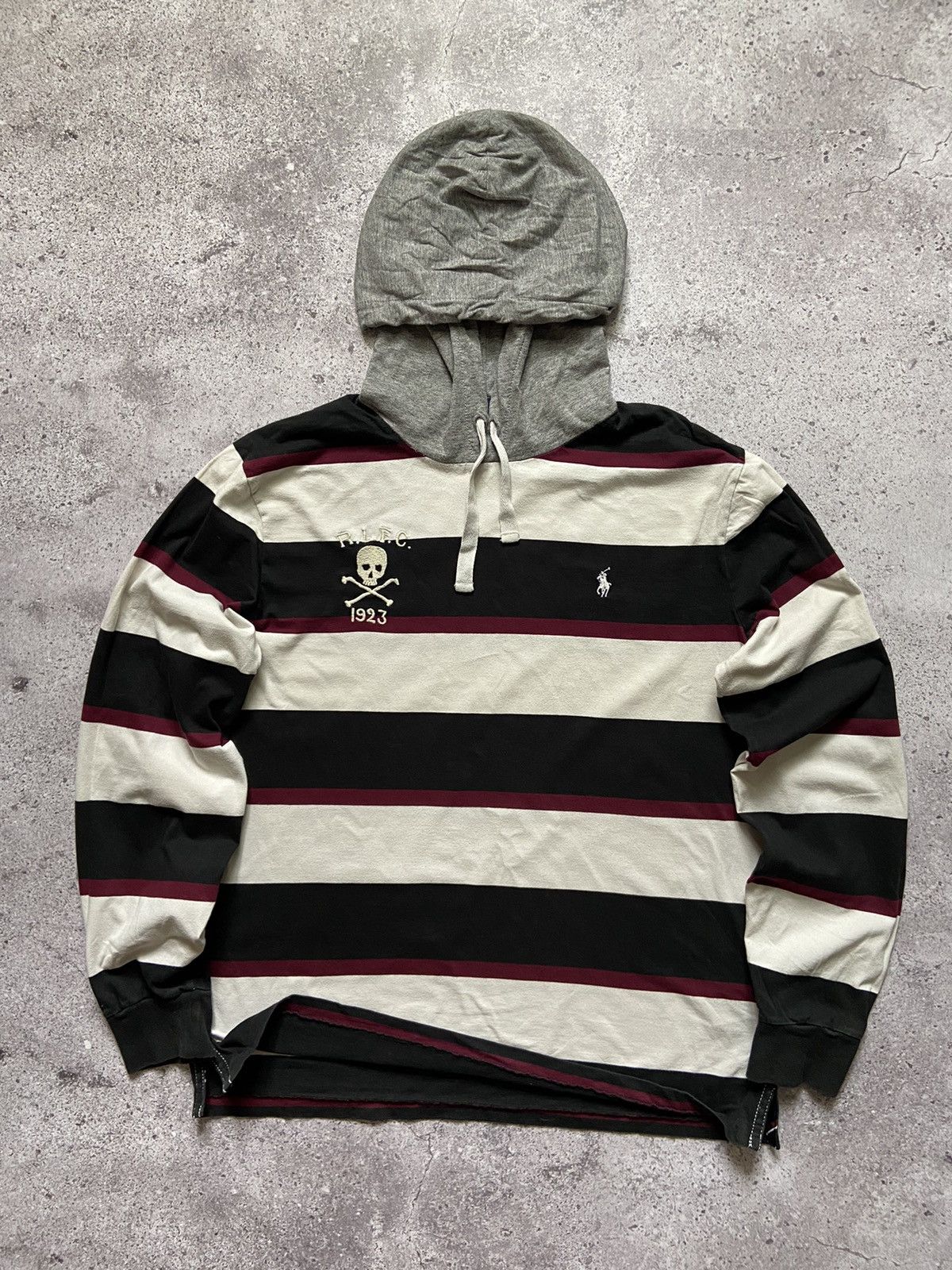 Polo Ralph Lauren × Ralph Lauren × Vintage Polo Ralph Lauren RLFC Scull Cross Hoodie Style Size US L / EU 52-54 / 3 - 1 Thumbnail