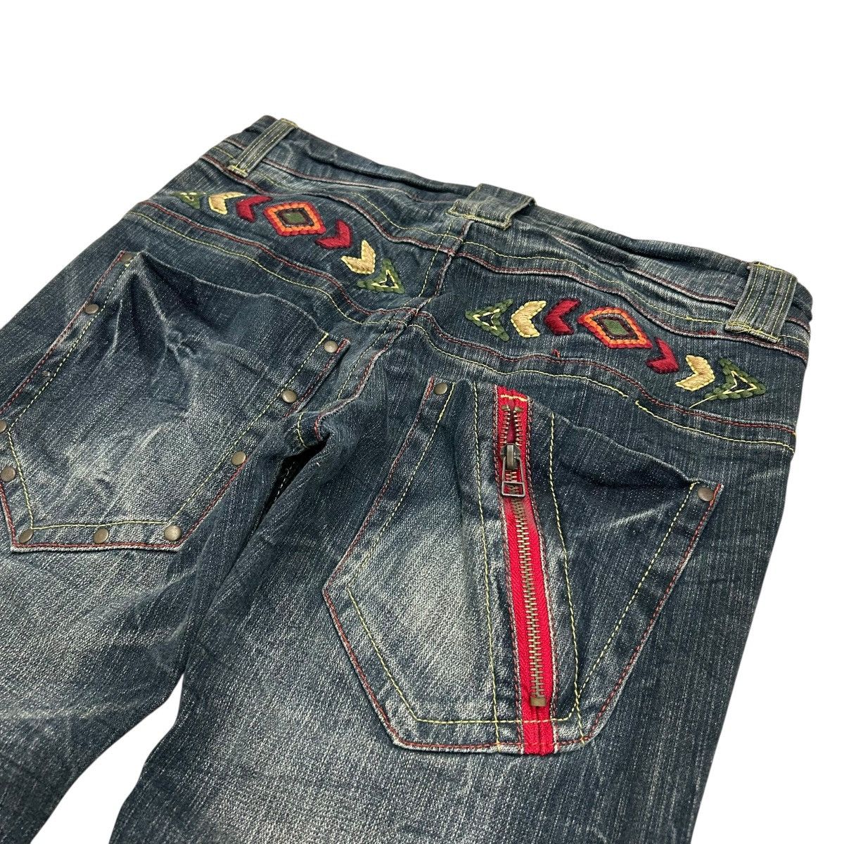 Hysteric Glamour Japanese Embroidered Jeans Clawn Marks Design Size 29" - 12 Thumbnail