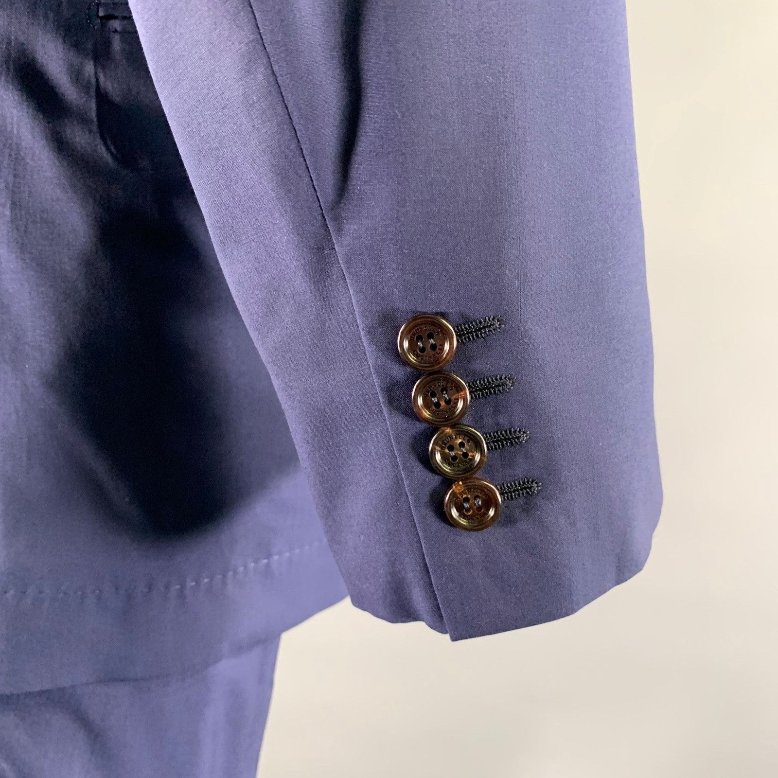 Brunello Cucinelli BRUNELLO CUCINELLI Size 40 Navy Wool Blend Notch Lapel Suit Size 40R - 4 Thumbnail