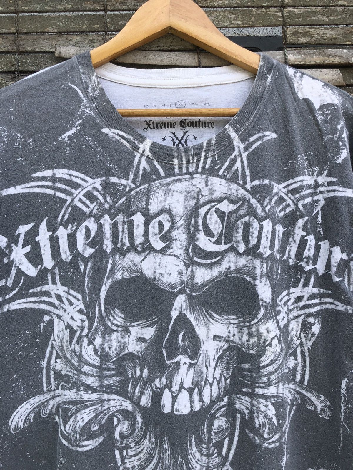 Affliction OVP Skull Xtreme Couture Tshirt Size US XL / EU 56 / 4 - 4 Thumbnail