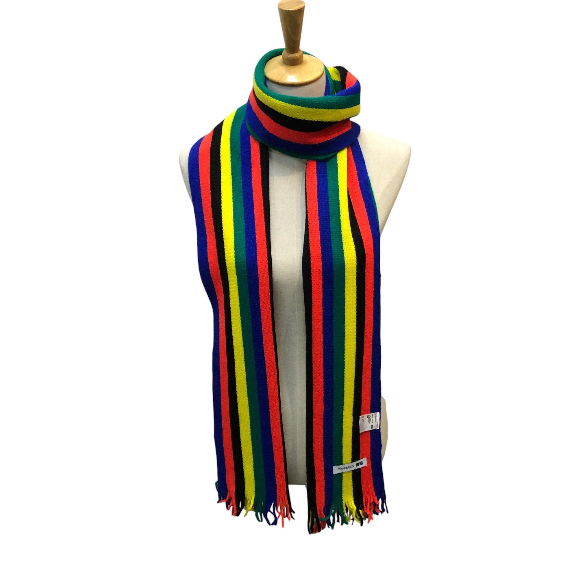 JW Anderson × Uniqlo J.W. Anderson Striped Wool Scarf Muffler Neckwear V2928 Size ONE SIZE - 1 Thumbnail