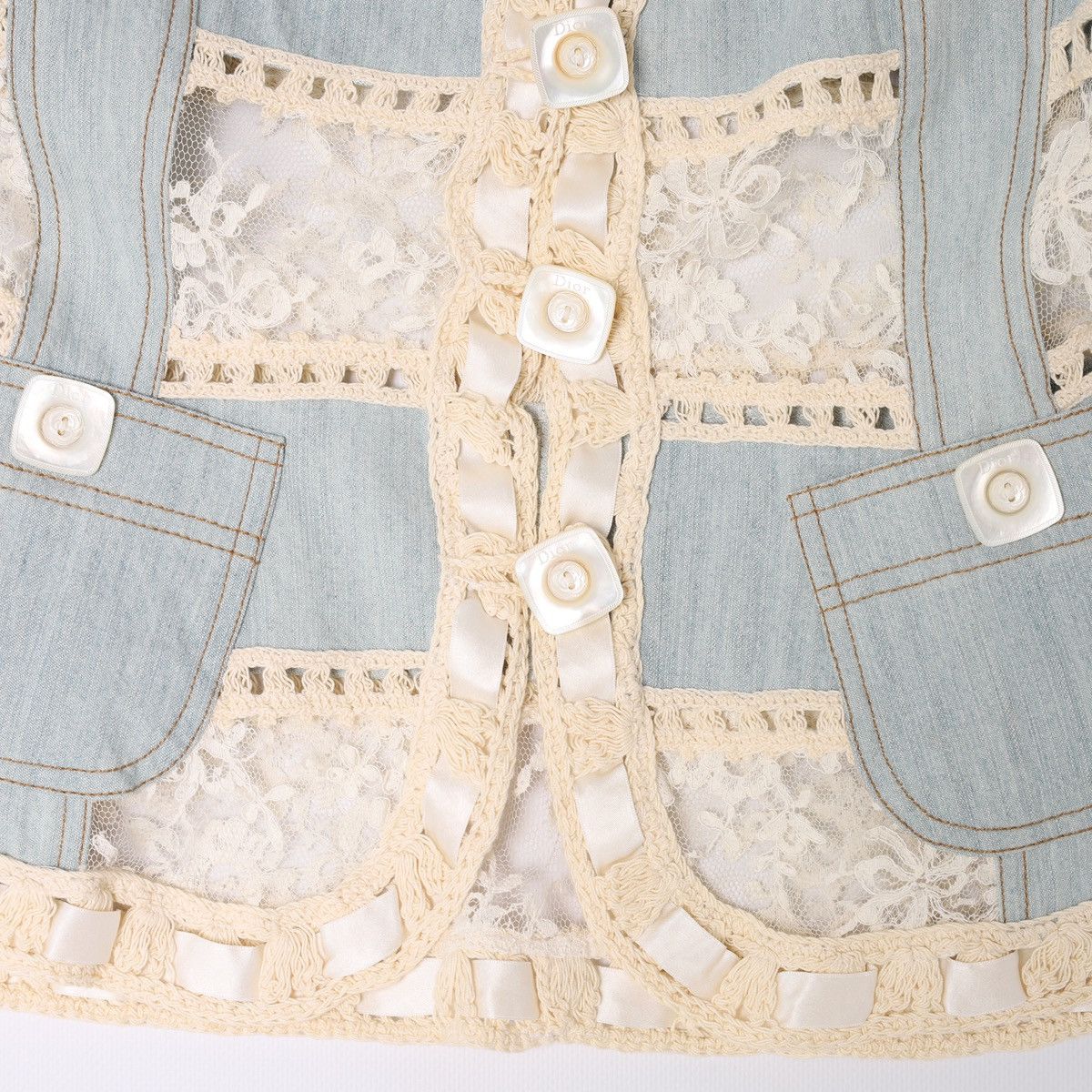 Dior Christian Dior by Galliano 2005 Lace Crochet Jacket Denim Size S / US 4 / IT 40 - 11 Thumbnail