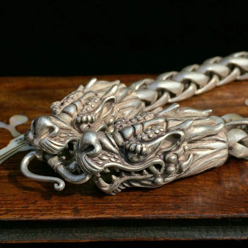 Jewelry Exquisite Chinese Rare Tibetan Handwork Dragon Bracelet Size ONE SIZE - 3 Thumbnail