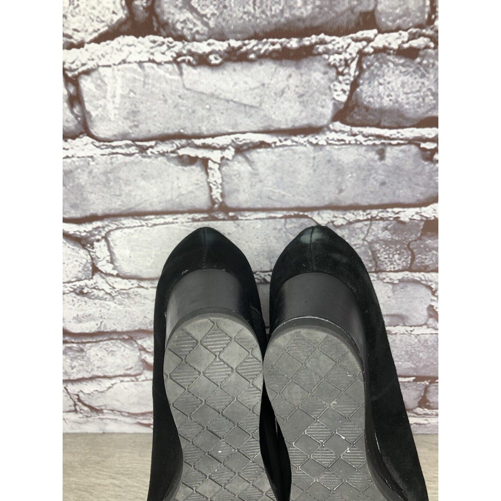 Other Earthies Bondy Black Suede Leather Strap Wedge Booties Women Size US 9 / IT 39 - 7 Thumbnail