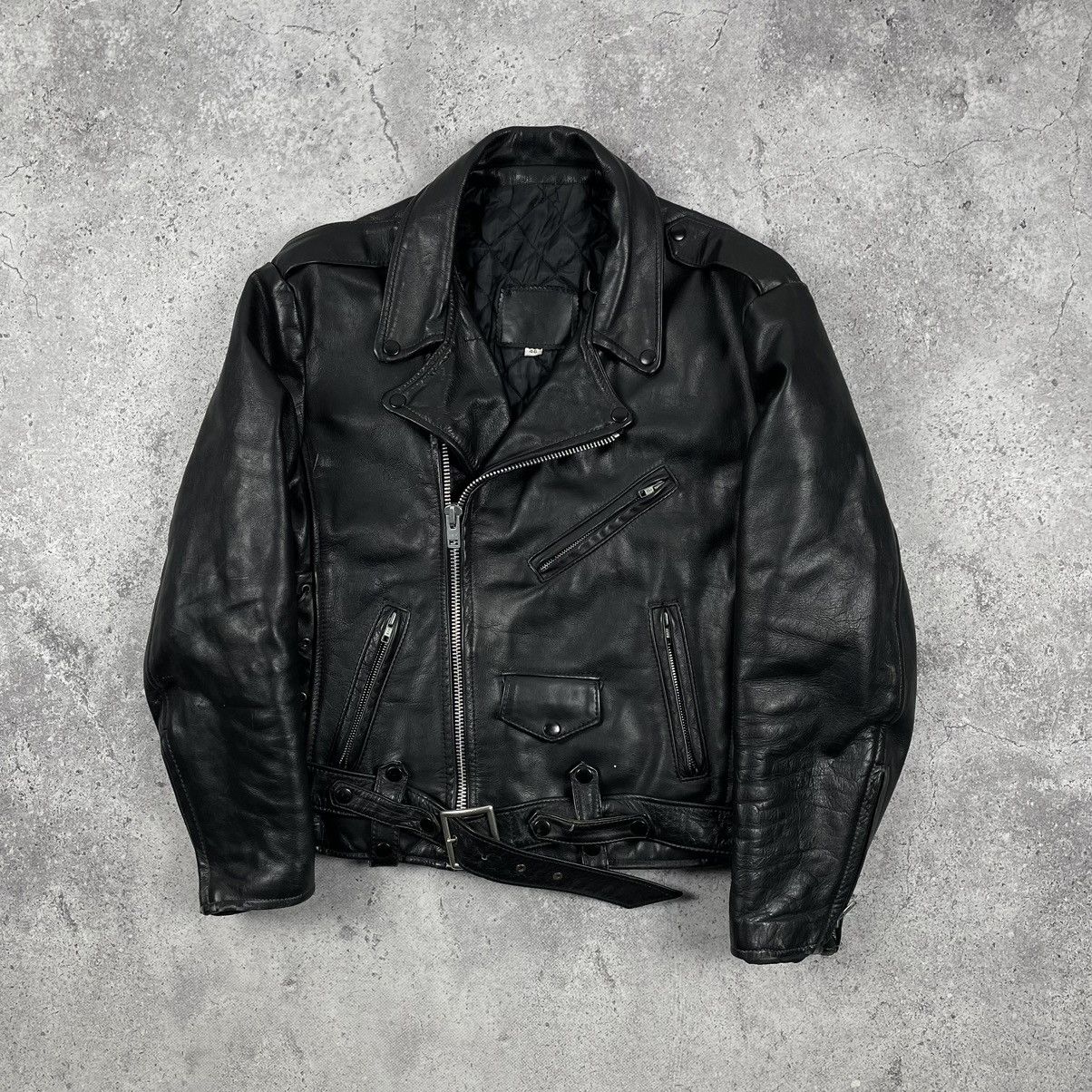Other Vintage 90s Biker - Moto USA Leather Jacket Size US S / EU 44-46 / 1 - 1 Thumbnail