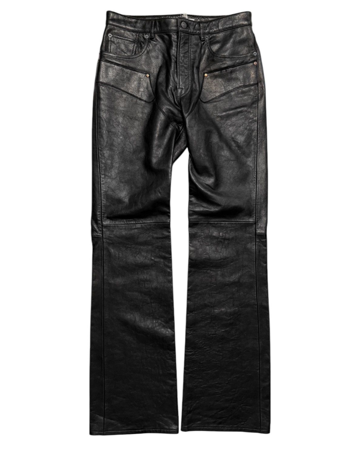 Acne Studios Heavy Leather Flare Bootcut Pant Size US 30 / EU 46 - 1 Thumbnail