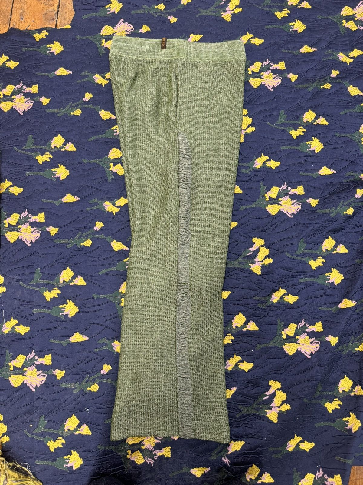 Isa Boulder green knit pants wide leg size small