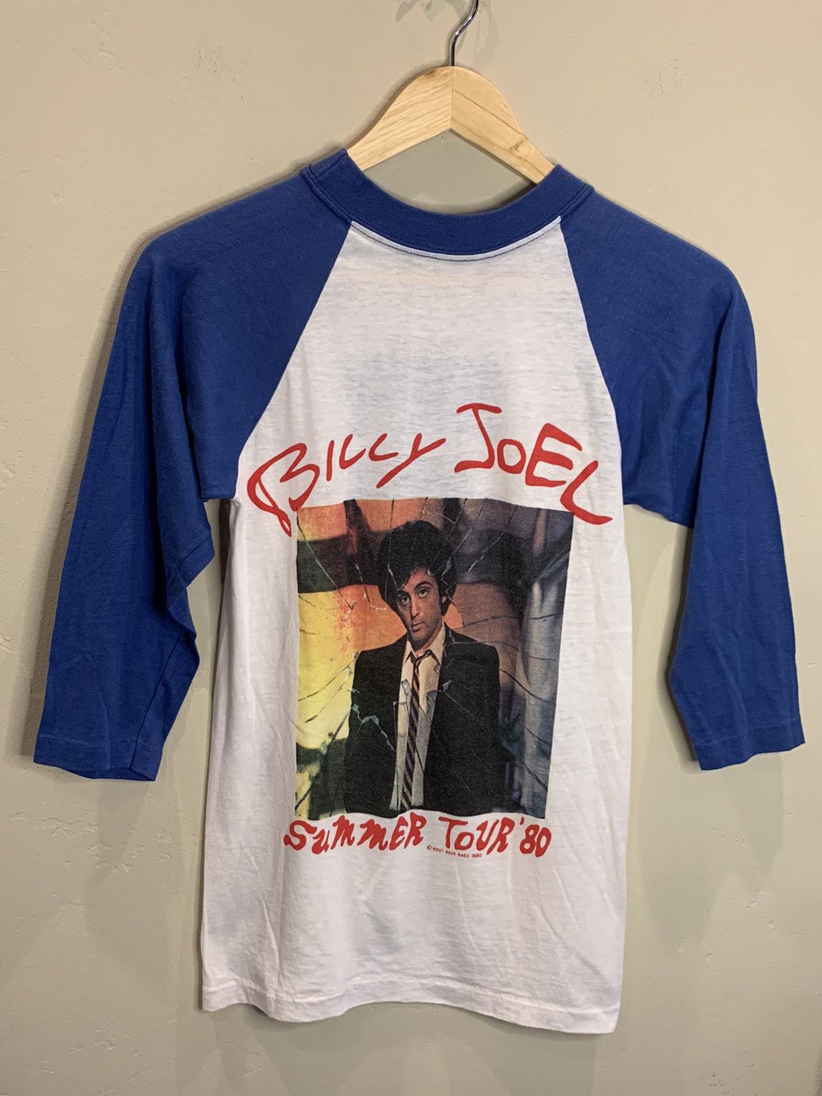 image of Band Tees x Made In USA Vintage 1980 Billy Joel Summer Tour Single Stitch Shirt in Blue (Size XS)