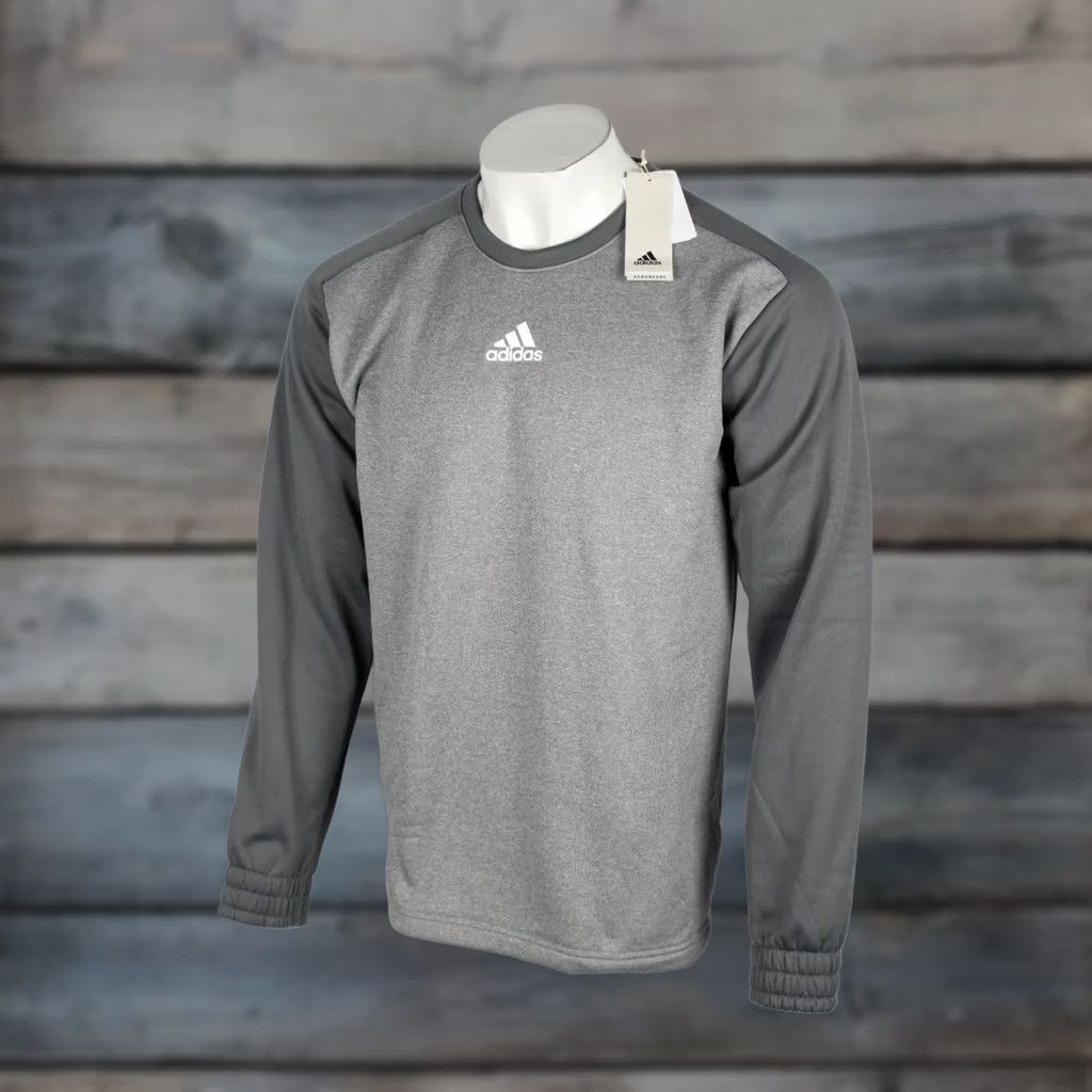 Adidas Adidas Men's Team Crew Fleece Sweatshirt Pockets L Large Grey H13077 Size US L / EU 52-54 / 3 - 1 Thumbnail