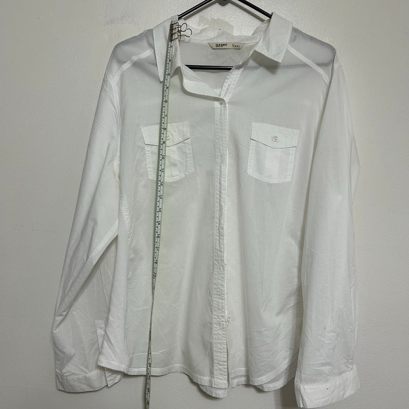 Old Navy Old Navy White Sheer Button Down Shirt XXL Size XXL / US 16-18 / IT 52-54 - 3 Thumbnail