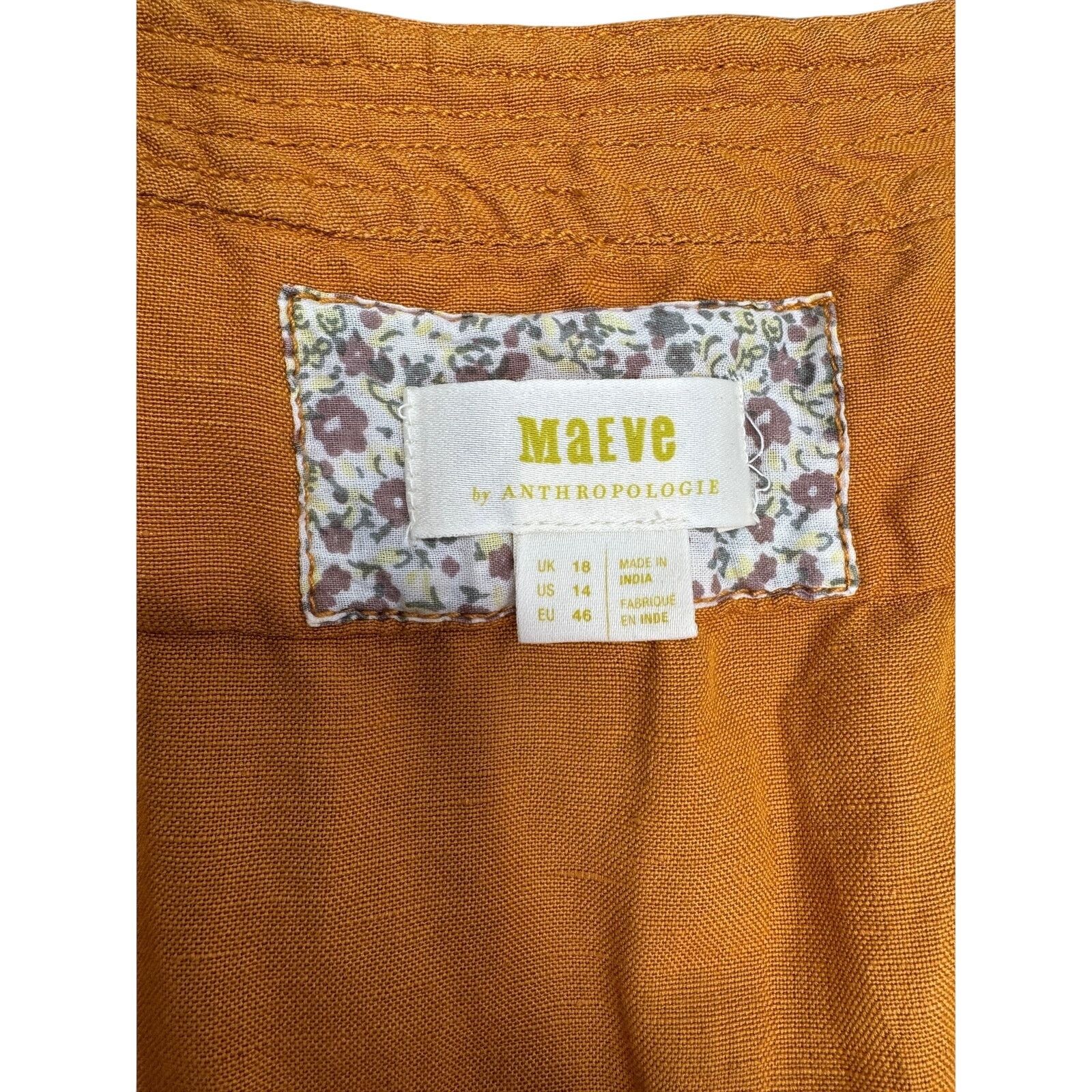 Anthropologie Anthropologie Maeve Luana Romper Size 14 Mustard Yellow Size 36" / US 14 / IT 50 - 6 Thumbnail