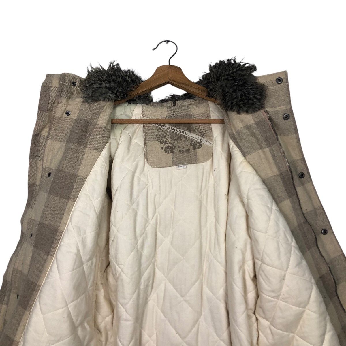 Diesel 📌Vintage Biker Jacket Diesel Tartan Design Fur Hoodie Size US M / EU 48-50 / 2 - 17 Thumbnail