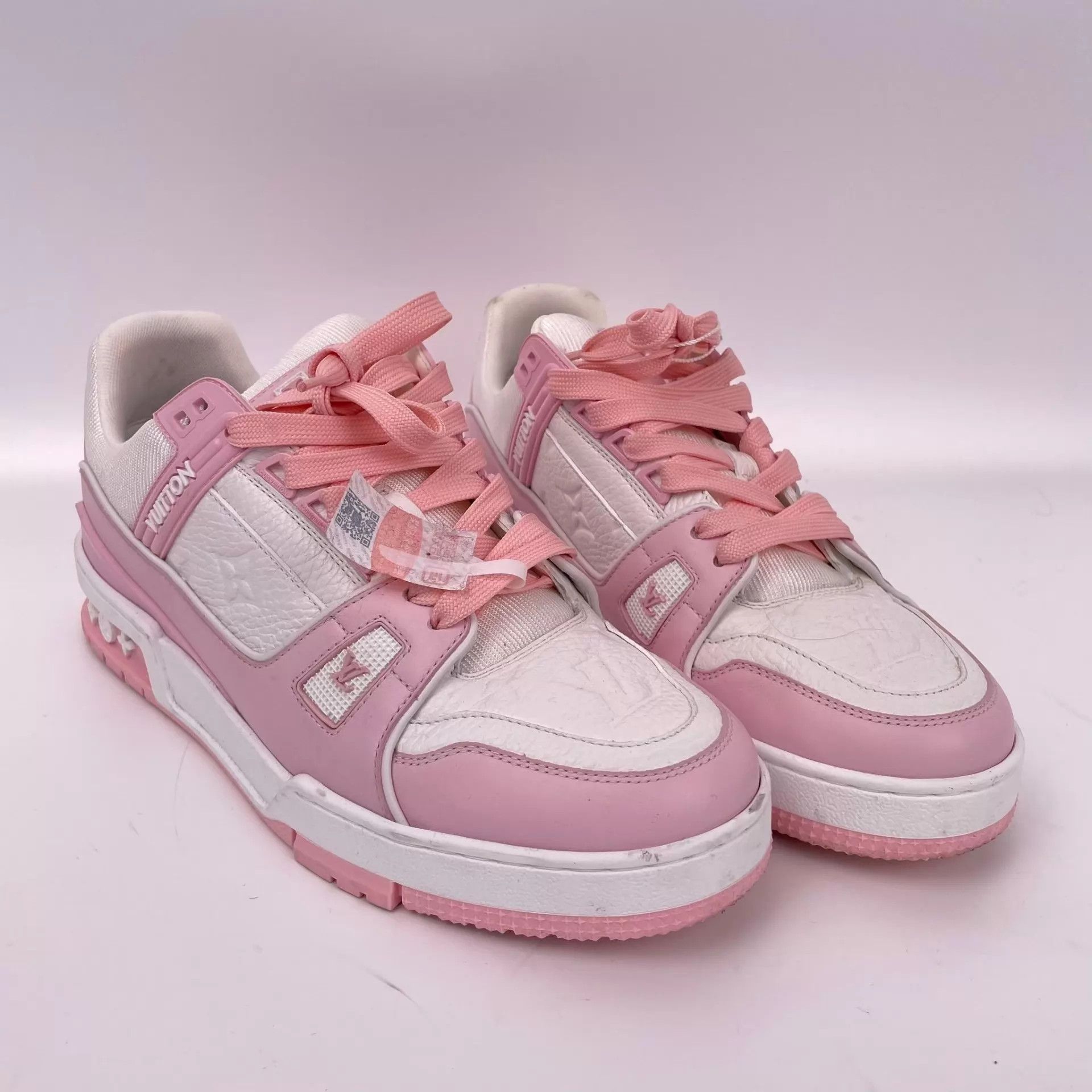Louis Vuitton LV Trainer Flat EU39 Pink White Colorblocked Women's Size US 8.5 / IT 38.5 - 2 Thumbnail