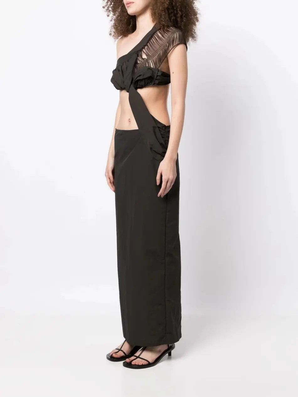 Christopher Esber o1mle0824 Fringed Column Dress in Black Size M / US 6-8 / IT 42-44 - 3 Thumbnail