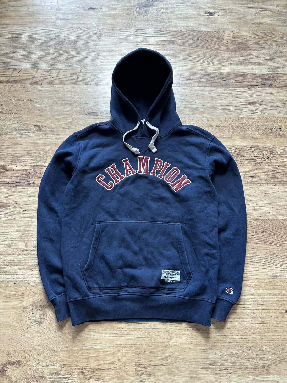 Champion × Vintage Vintage 90’s Y2K Champion Big Center Logo Hoodie Size US L / EU 52-54 / 3 - 1 Thumbnail