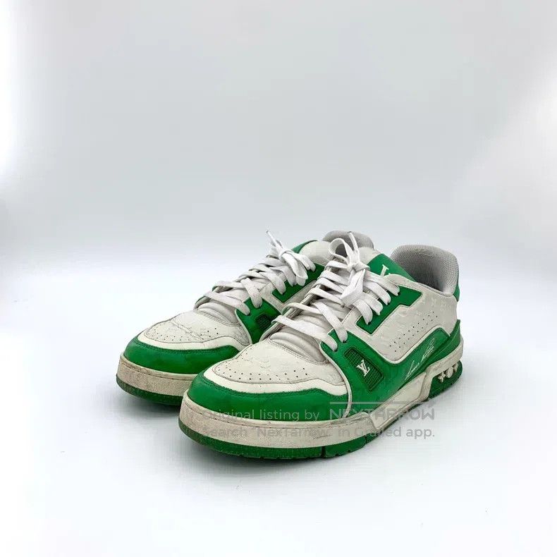 Louis Vuitton Louis Vuitton Green LOgo Lace-Up Casual Flat Shoe Sneakers Size US 7.5 / EU 40-41 - 1 Thumbnail