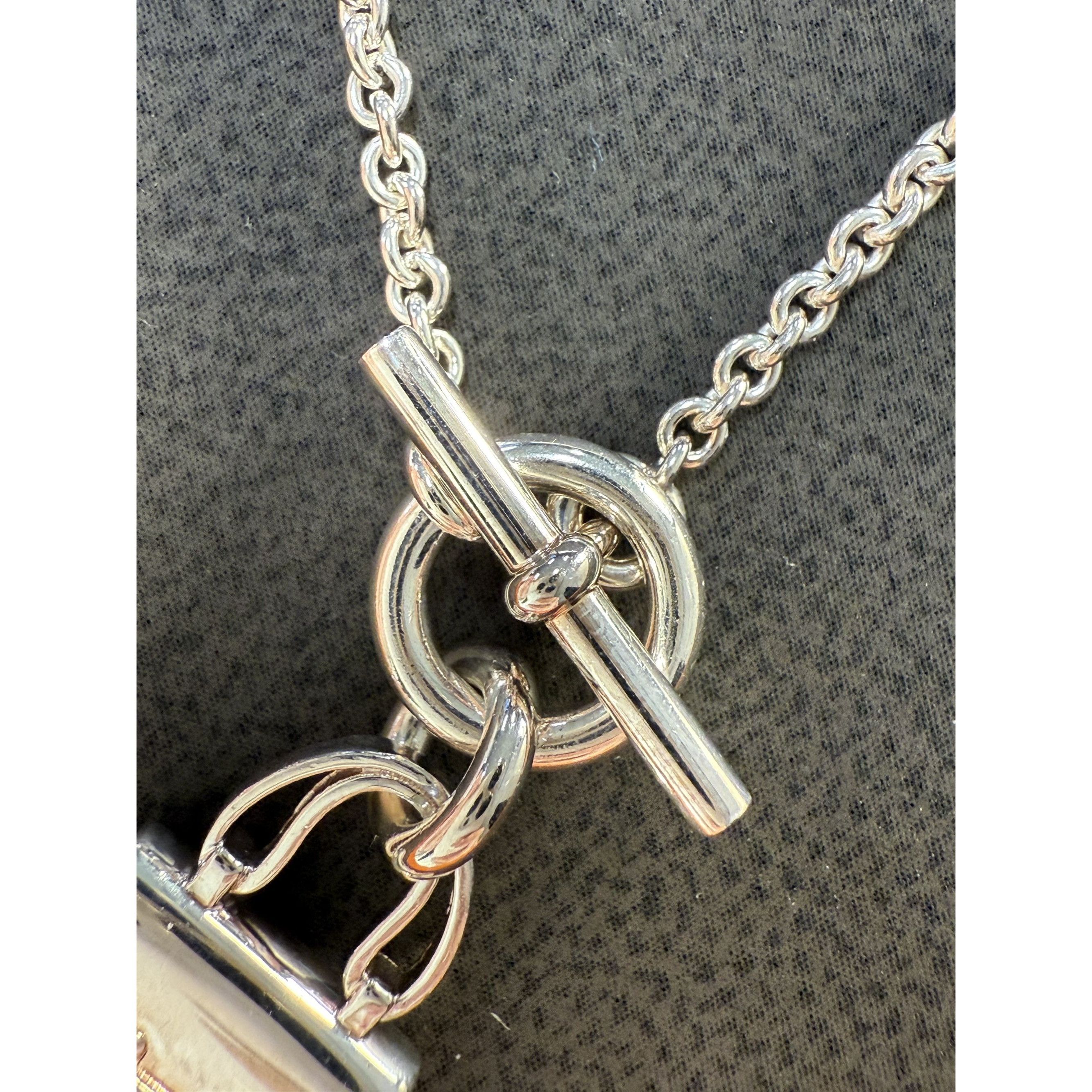 Hermes Hermès Sterling Silver Kelly Bag Charm Necklace Toggle Clasp Size ONE SIZE - 2 Thumbnail