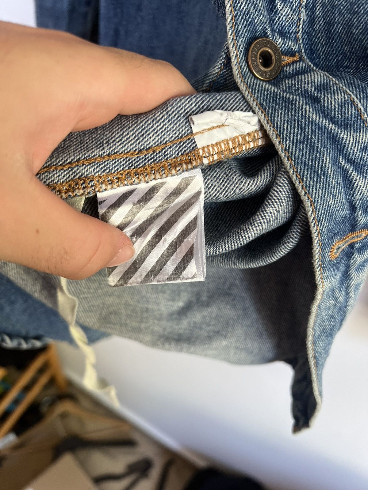 Off-White Off white Temperature Denim Jacket Size US M / EU 48-50 / 2 - 8 Thumbnail