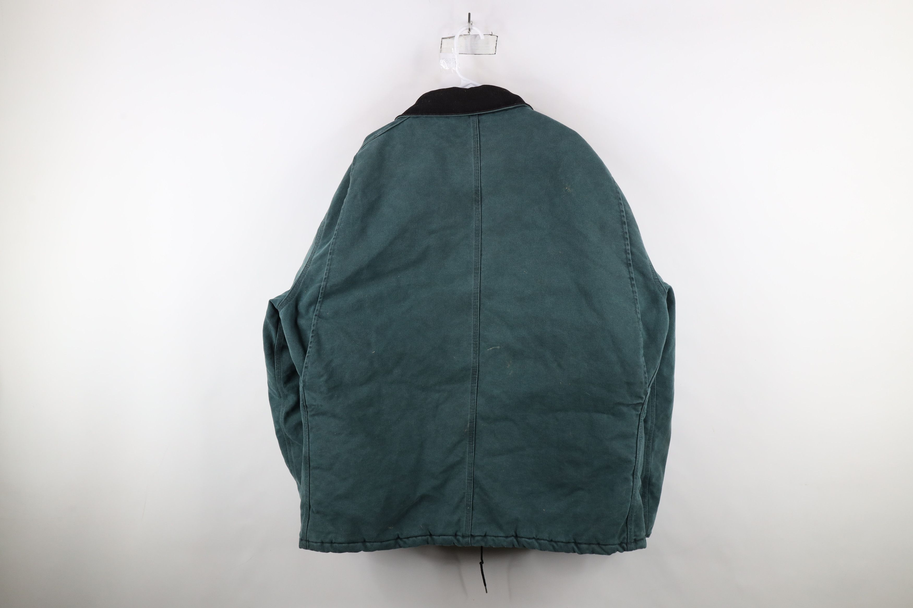 Carhartt × Vintage Vintage 90s Carhartt Canvas Chore Barn Jacket Green USA Size US XXL / EU 58 / 5 - 11 Thumbnail