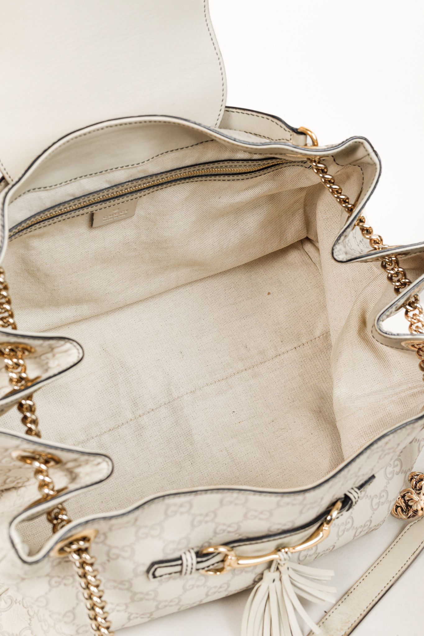 Gucci Gucci Medium Emily Off-White Guccissima Leather Shoulder Bag Size ONE SIZE - 11 Thumbnail