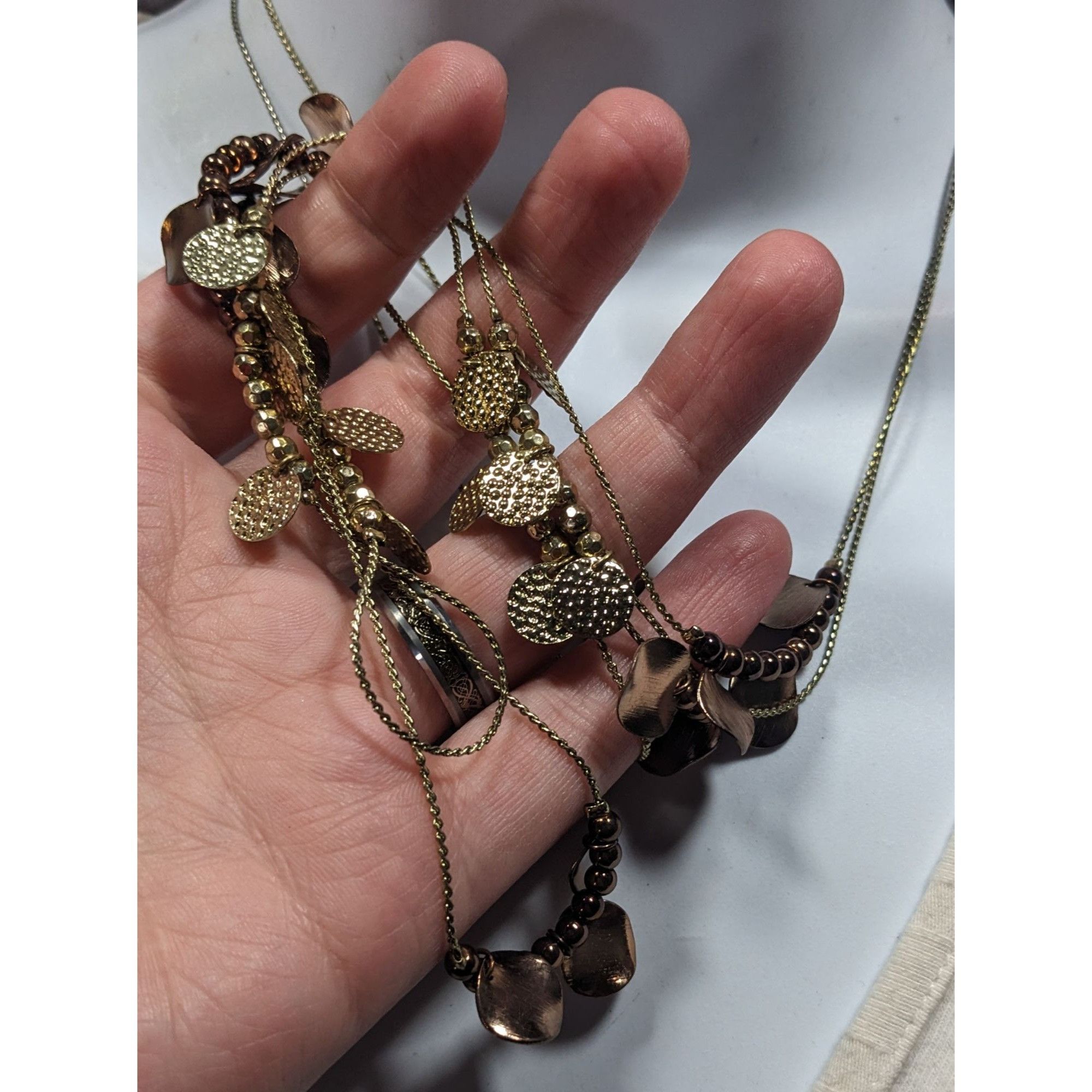 Other Elegant Bohemian Gold Tone Bead And Disc Charm Station Neckl Size ONE SIZE - 3 Thumbnail