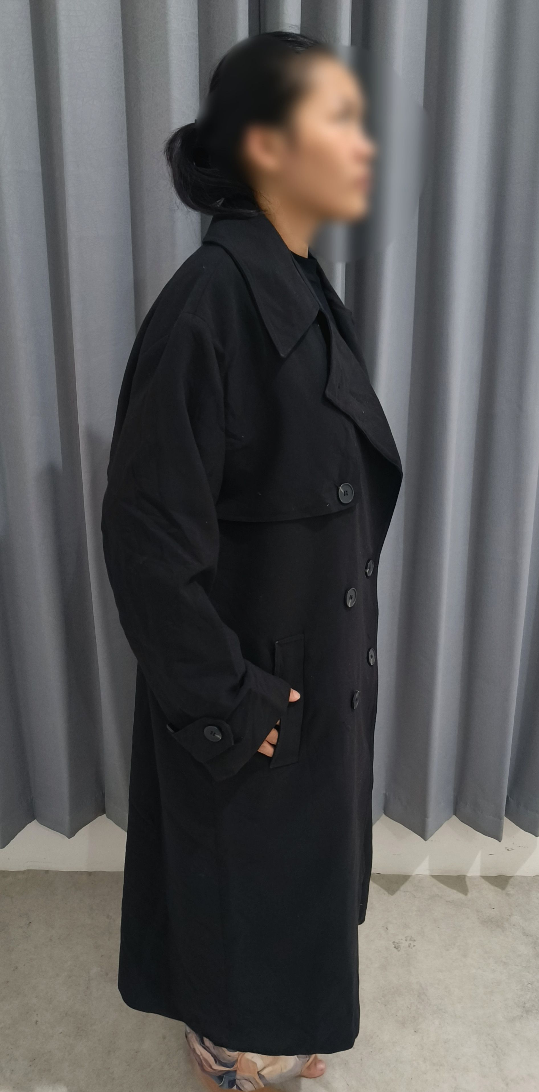 Other SPAO Women's Black Korean Trench Coat / Spy Coat Size M / US 6-8 / IT 42-44 - 8 Thumbnail