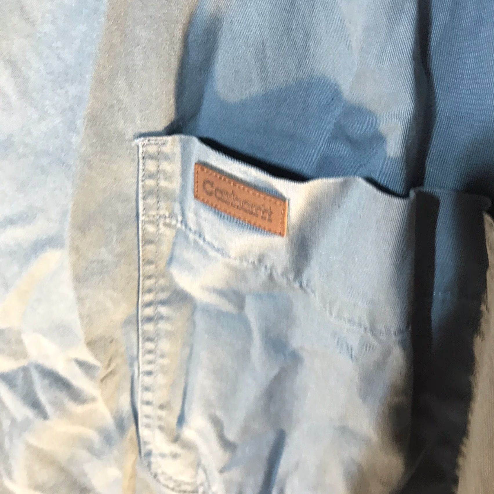 Carhartt Carhartt 100% Cotton Button-Up Shirt Mens 2X Tall Blue Size US XXL / EU 58 / 5 - 2 Thumbnail