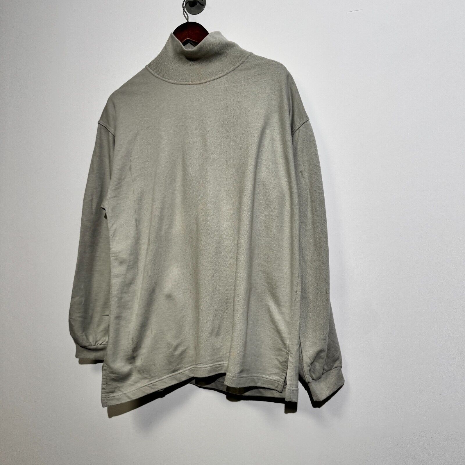 Vintage Vintage Unisex Gray Cotton Turtleneck Sweater Size L Regular Size US L / EU 52-54 / 3 - 3 Thumbnail