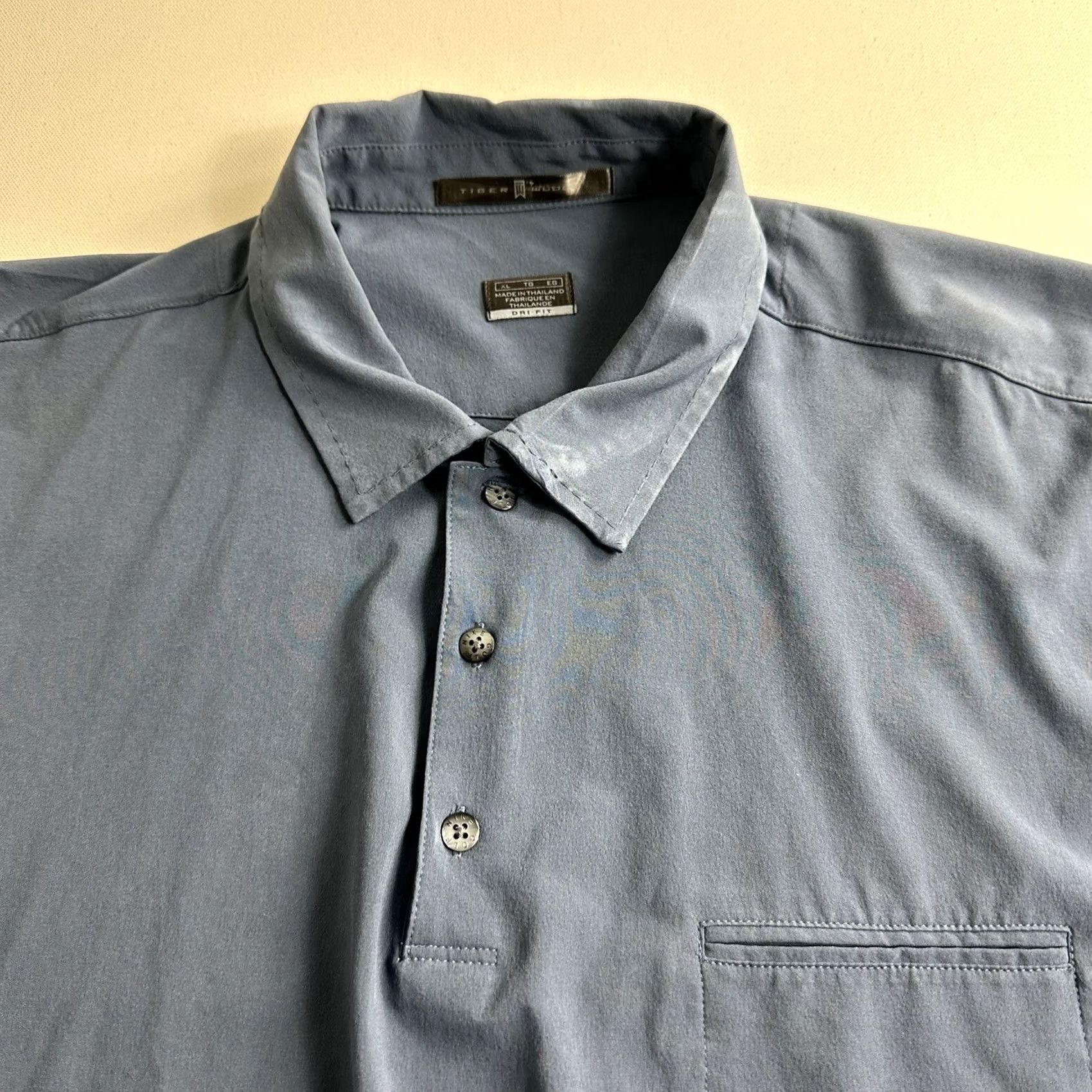 Nike Nike Tiger Woods Polo Shirt Golf Blue Mens XL Performance Stretch Activewear Short Sleeve Collared Button-Front Dri-Fit Athletic Size US XL / EU 56 / 4 - 4 Thumbnail