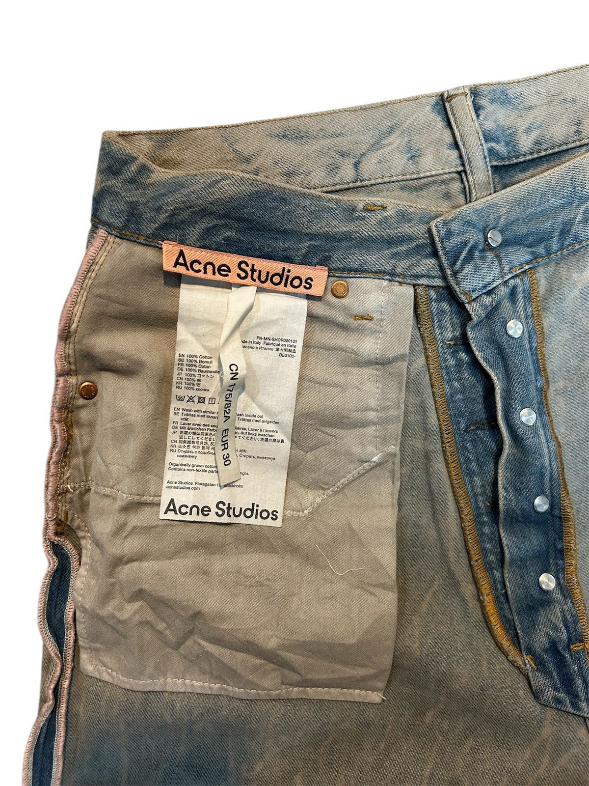 Acne Studios Acne Studios Long Denim Shorts Blue/Brown Size US 30 / EU 46 - 4 Thumbnail