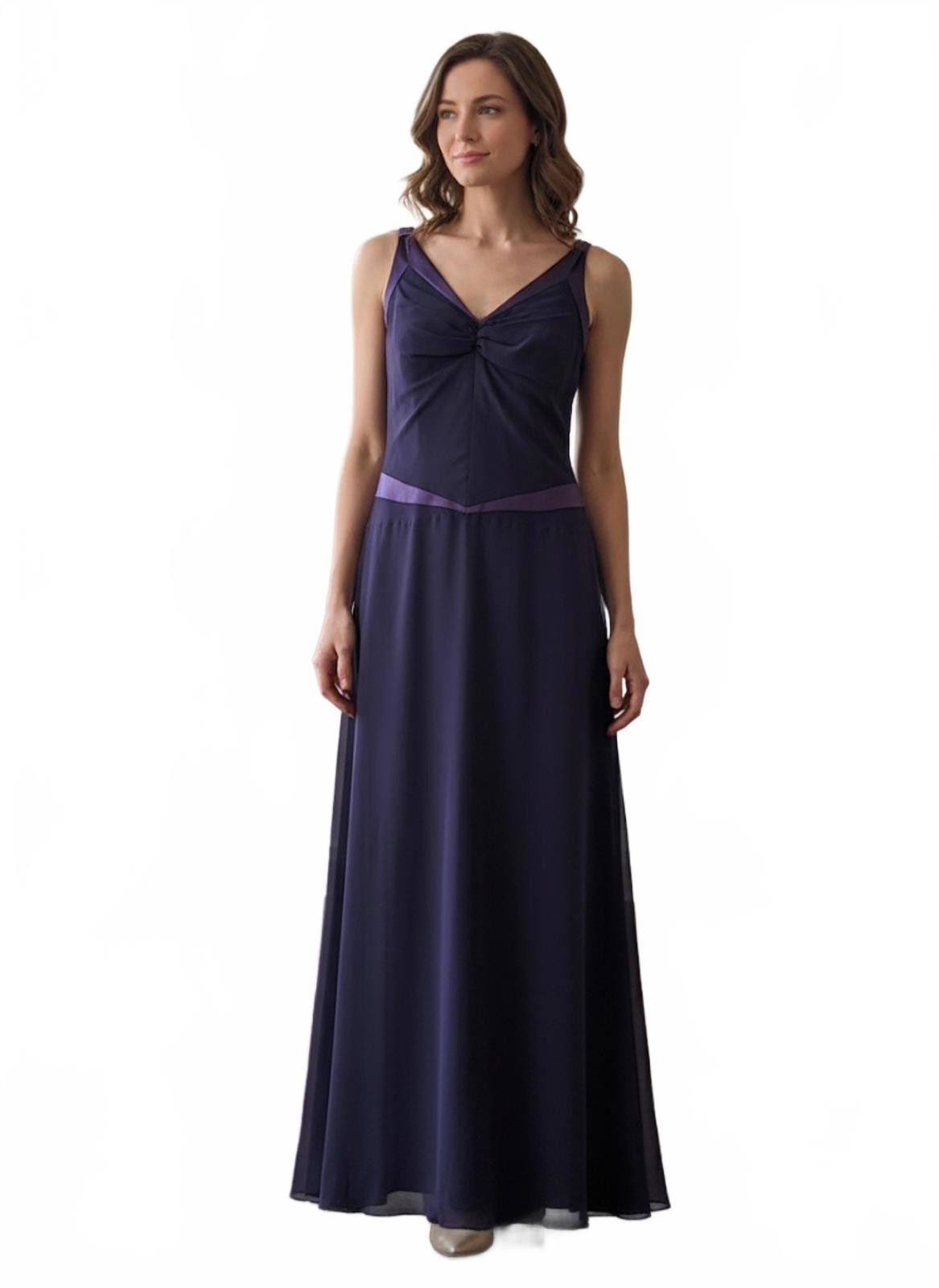 vera wang bridesmaid dress in silver size 0 Vera Wang Bridesmaid Elegant Eggplant