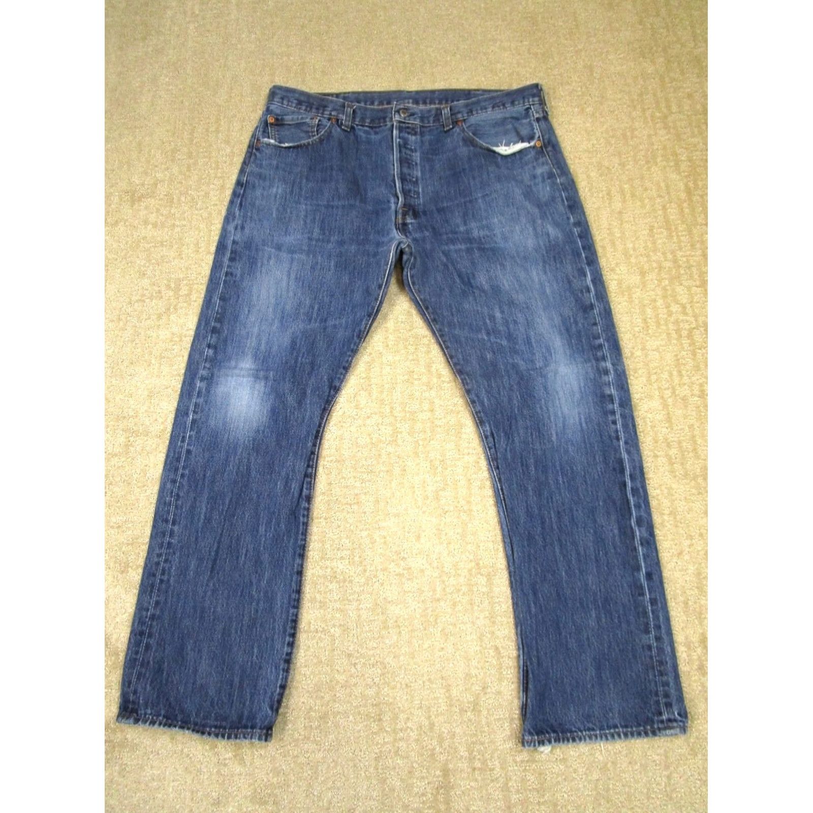 Levi's Levi's 501 Jeans Men Blue Dark Wash Regular Fit 40x32 Button Fly Vintage? No Size US 40 / EU 56 - 2 Thumbnail