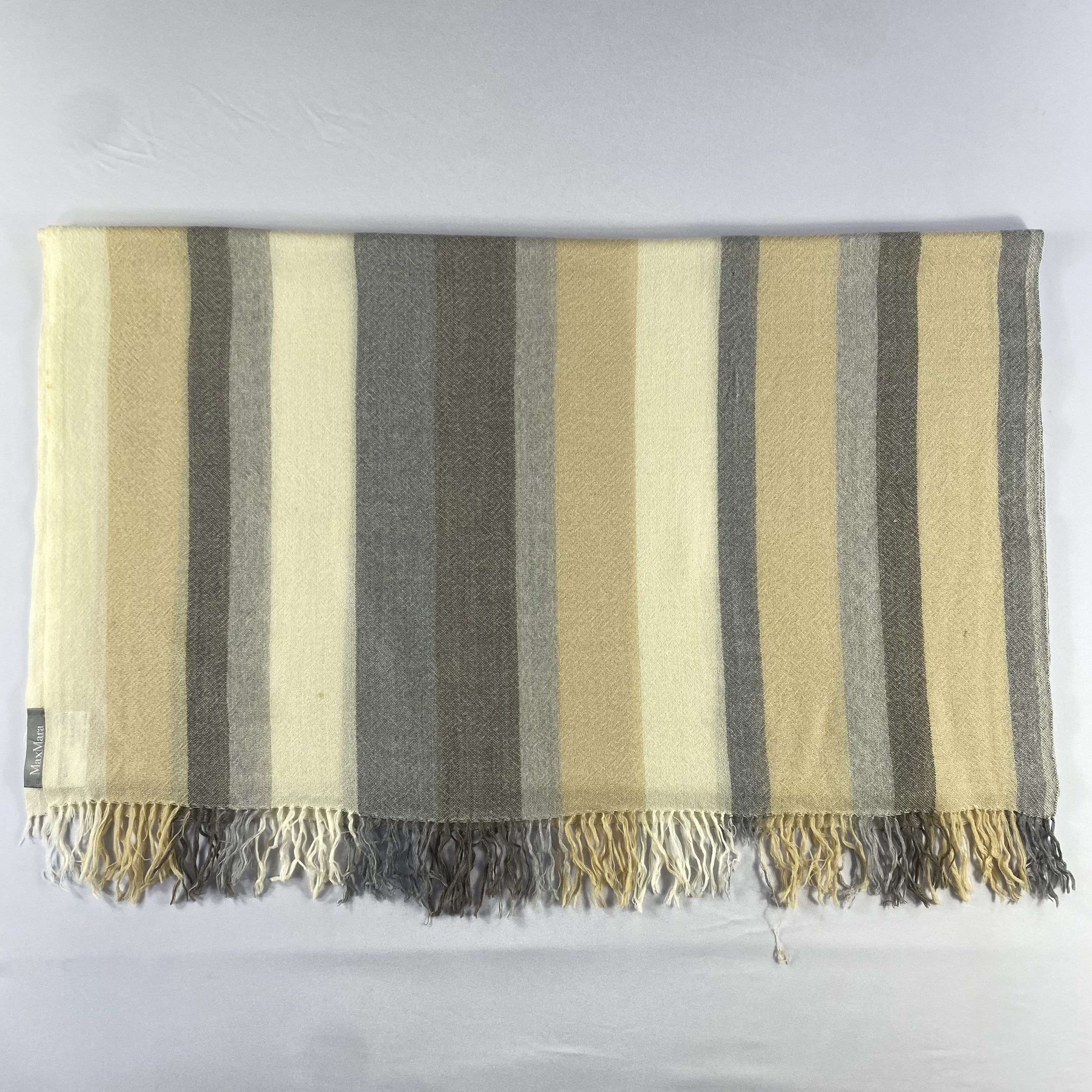 Max Mara Max Mara Stripe Scarf Neck Wrap Wool Muffler Size ONE SIZE - 2 Thumbnail
