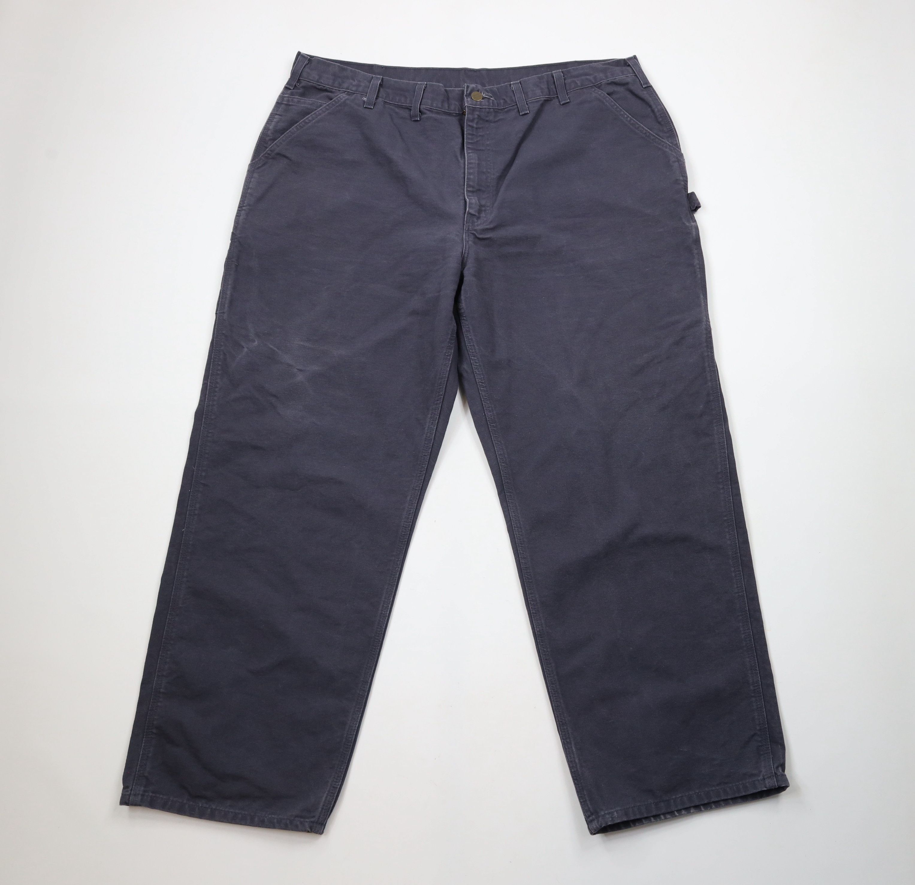 Carhartt × Vintage Vintage Carhartt Out Wide Leg Canvas Dungaree Pants Gray Size US 44 / EU 60 - 1 Thumbnail