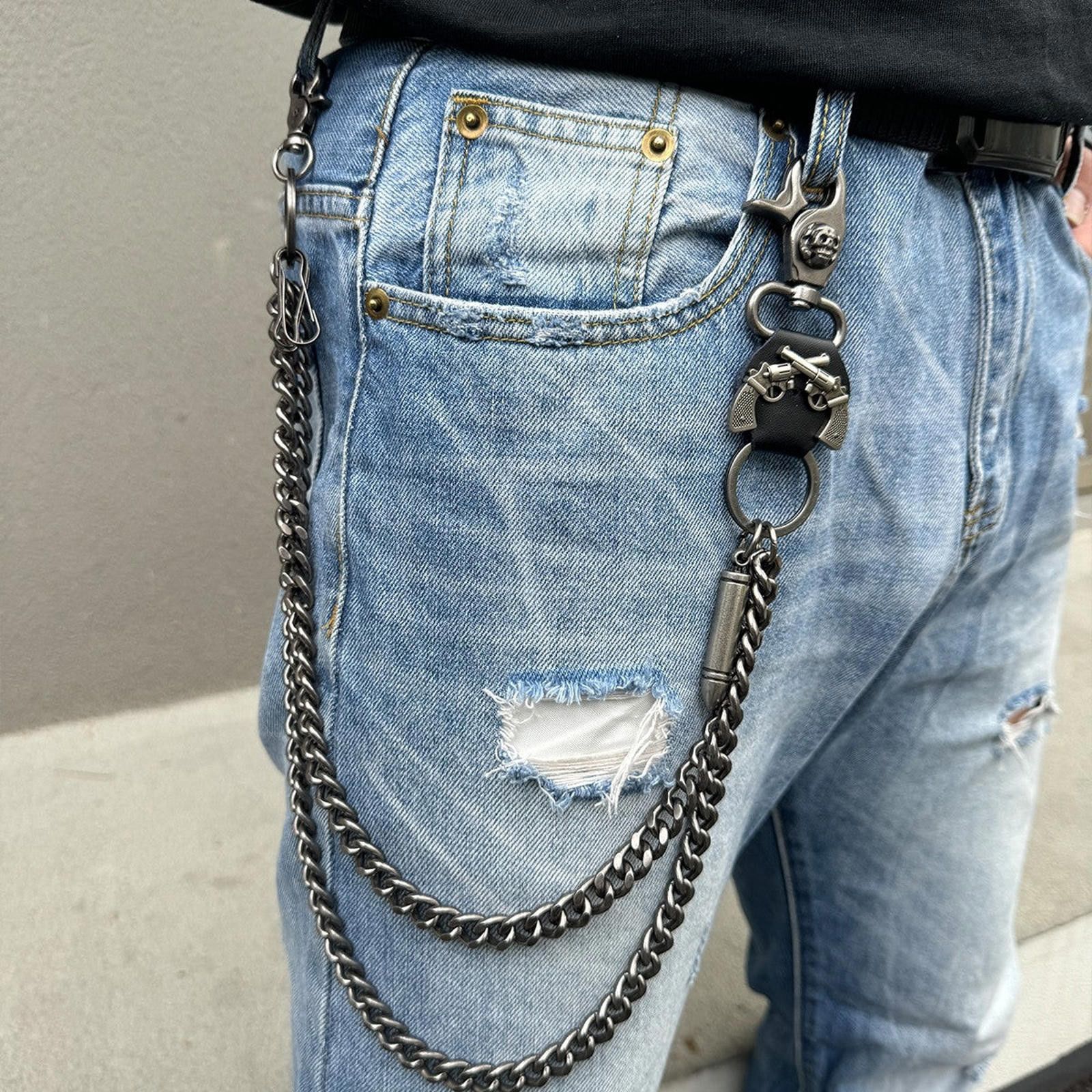 Jewelry Double Bullet Pants Wallet Chain Size ONE SIZE - 1 Thumbnail