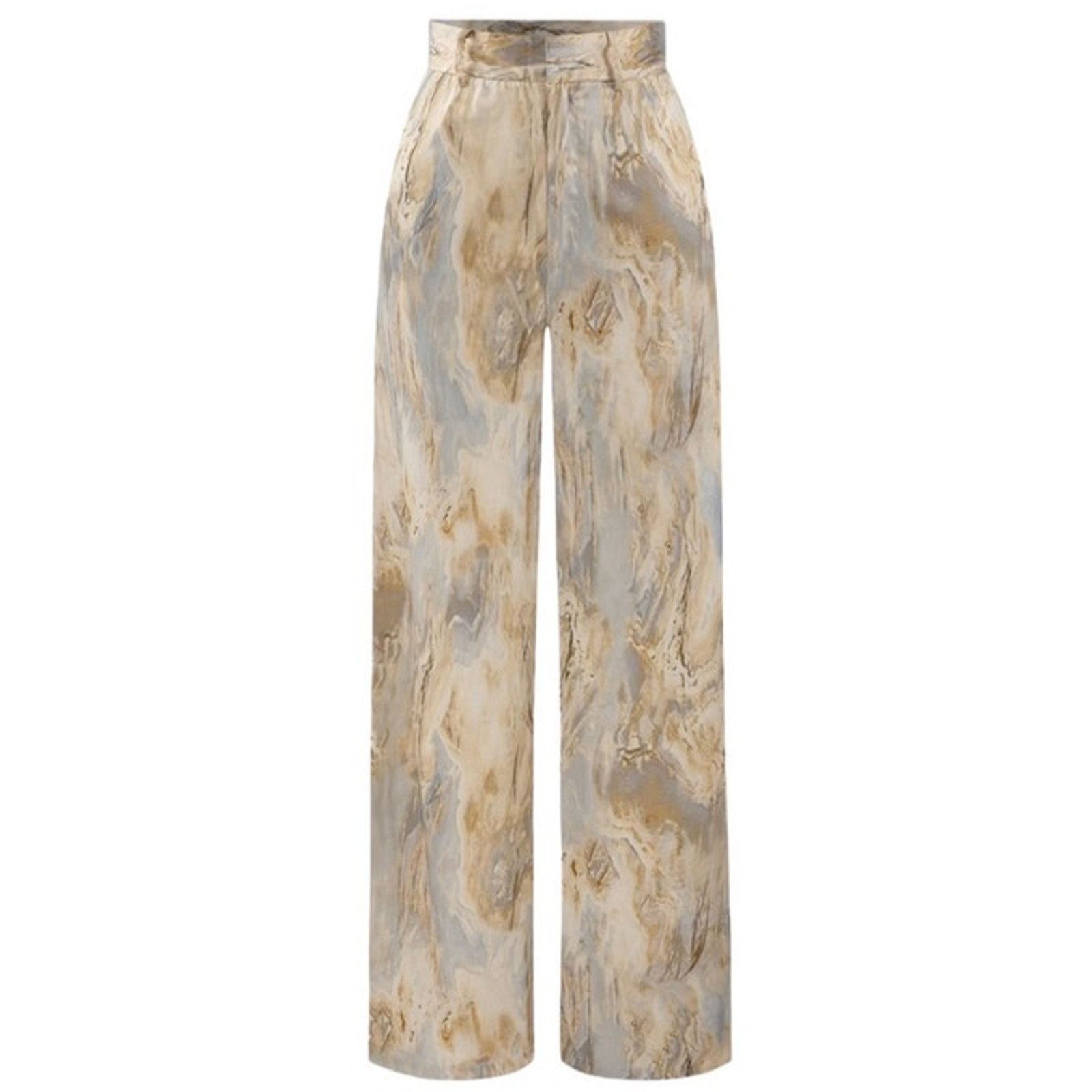 Other Marble Print High Waisted Full-Length Straight Leg Pants Size 28" / US 6 / IT 42 - 3 Thumbnail