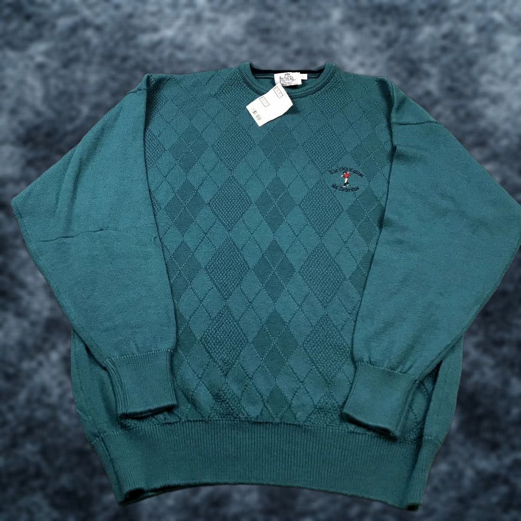 Vintage VINTAGE Clan Royal Sweater Mens XL Green Old Course St Andrews Scotland Golf Crewneck Size US XL / EU 56 / 4 - 1 Thumbnail