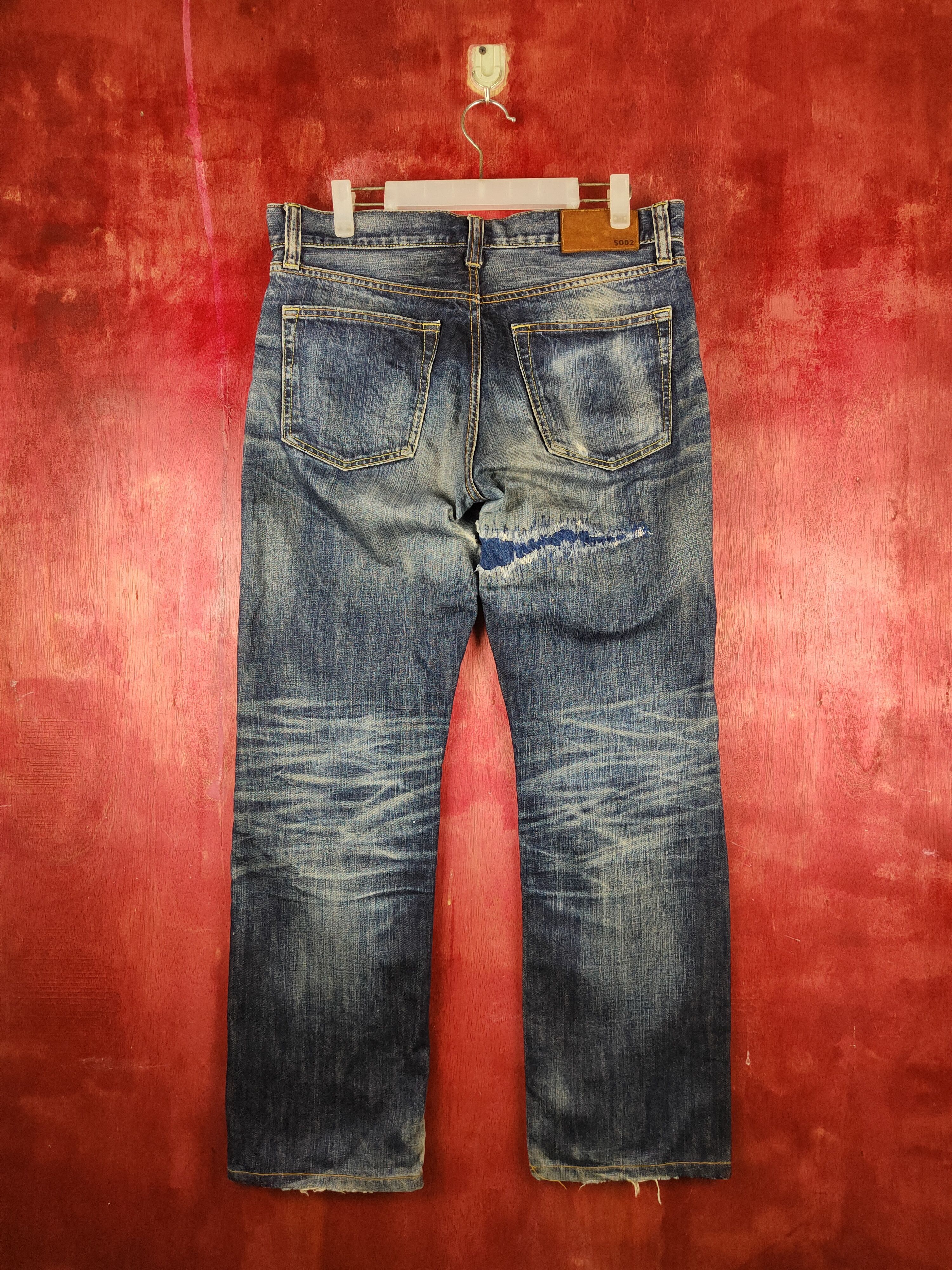 Japanese Brand DL Uniqlo Blue japan vintage distressed Denim Pants #S1261 Size US 32 / EU 48 - 7 Thumbnail