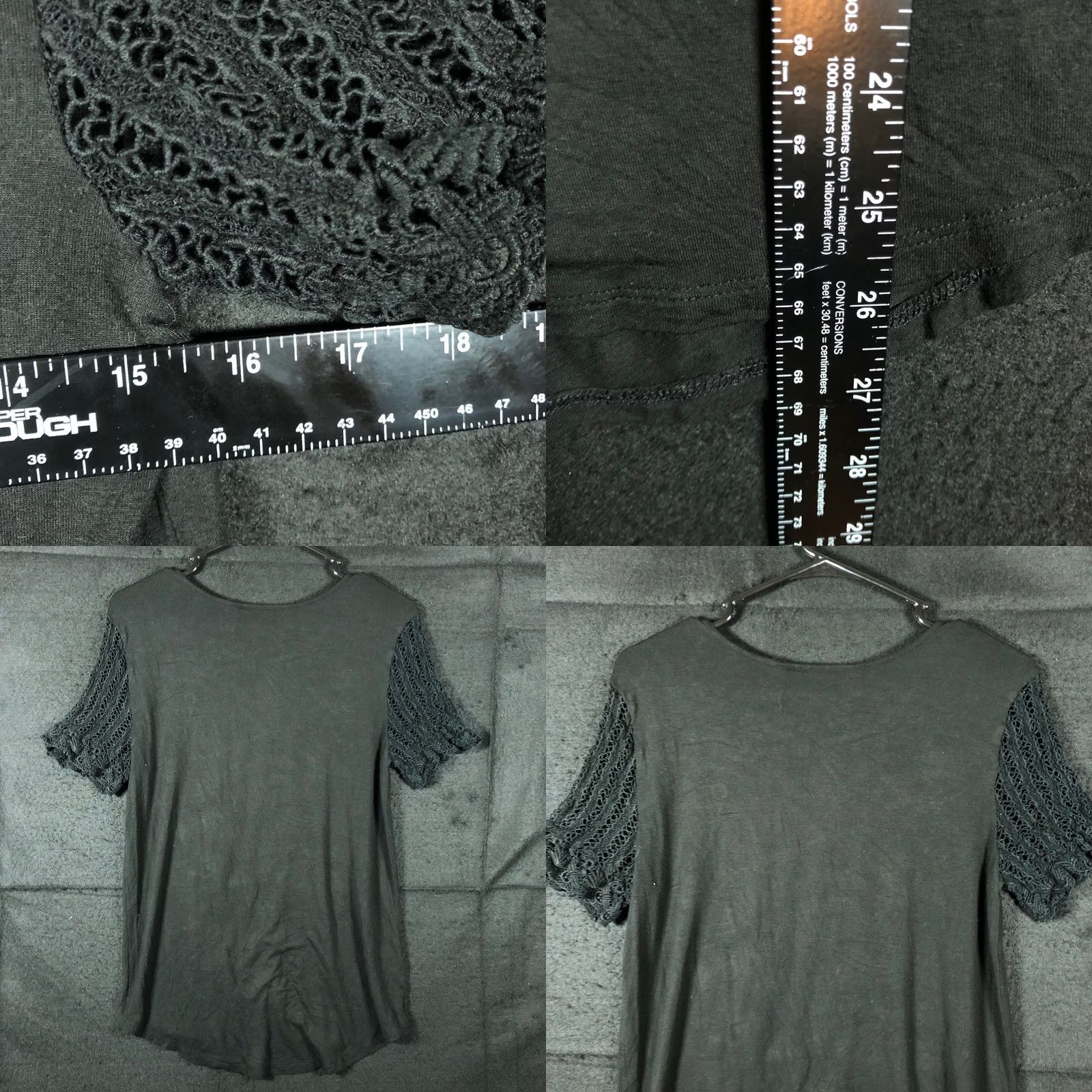 Loft LOFT Womens Shirt Black Crochet Short Sleeve Scoop Neck Stretch Small Shirt Size S / US 4 / IT 40 - 8 Thumbnail