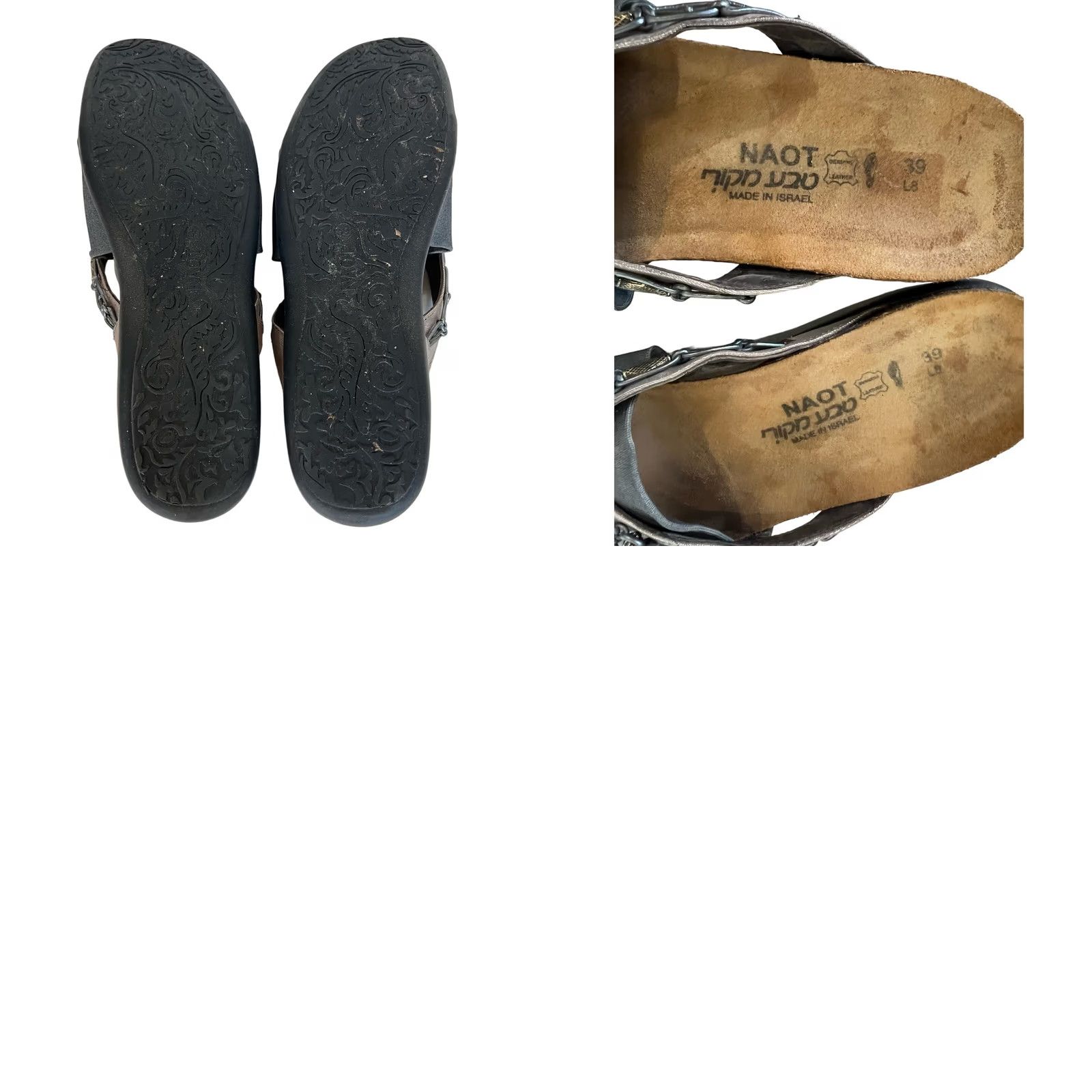 Vintage Naot Jennifer Sandal Gray Silver Leather Flip Flop Thong Flat Womens 39 US 8/8.5 Size US 8 / IT 38 - 8 Thumbnail
