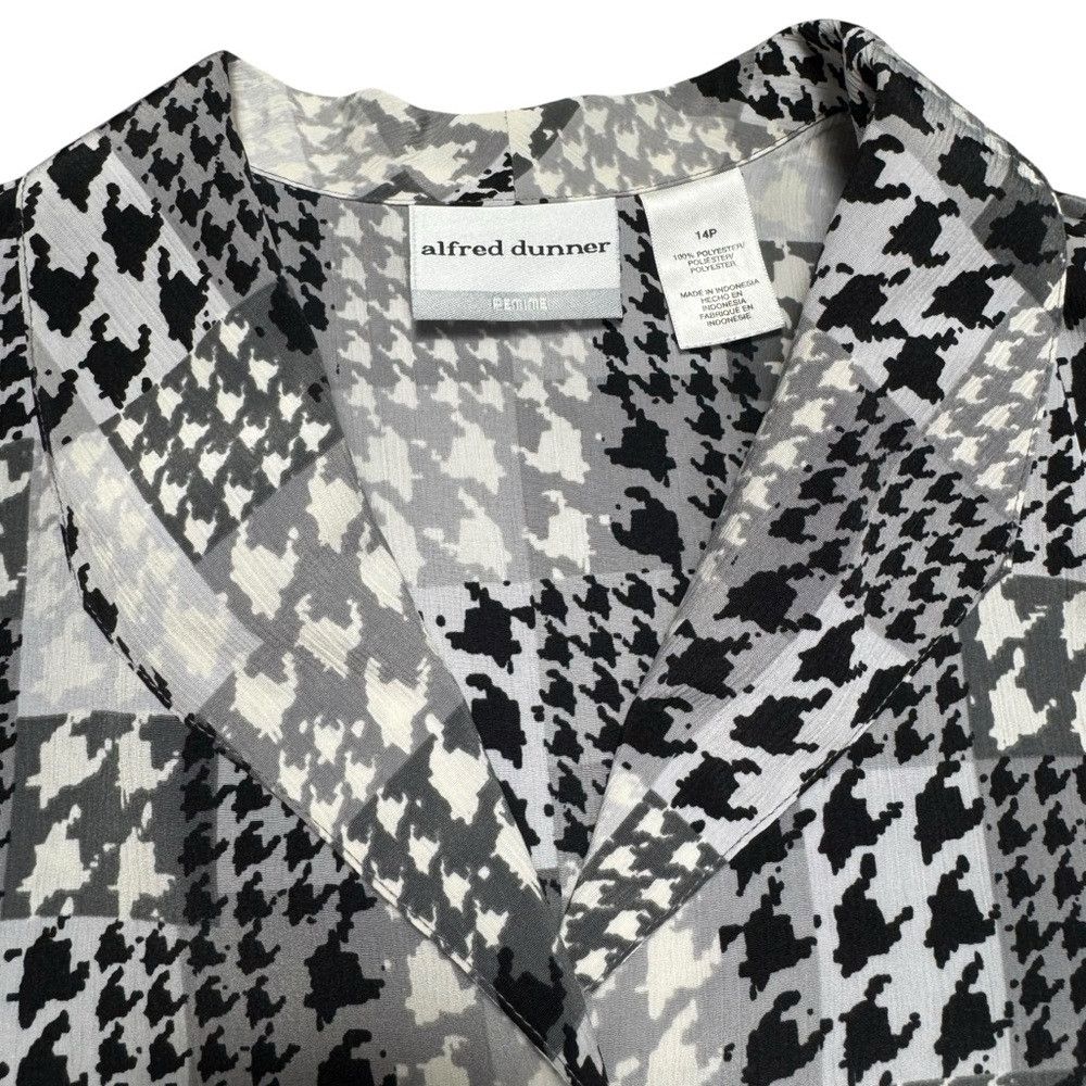 Other Vintage Alfred Dunner Houndstooth Long Sleeve Blouse Size 1 Size XL / US 12-14 / IT 48-50 - 6 Thumbnail