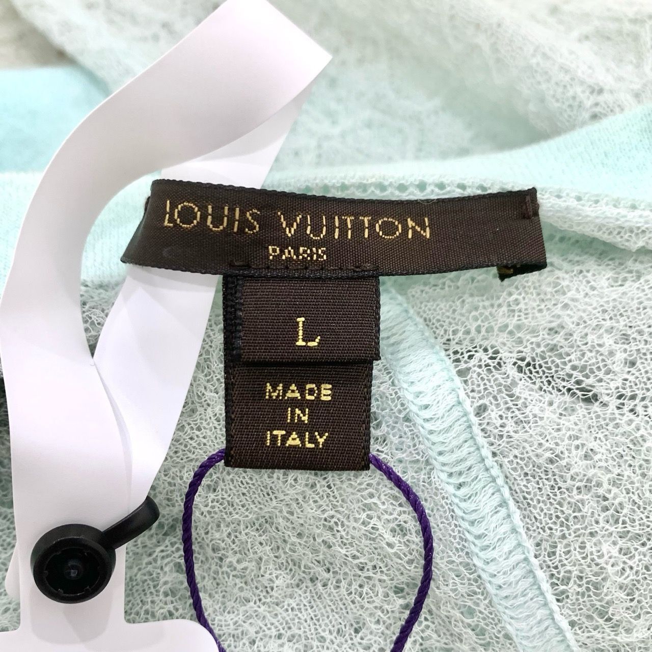Louis Vuitton [Louis Vuitton] Cutout Panel Blue Round Neck Long-Sleeve Dre Size L / US 10 / IT 46 - 2 Thumbnail