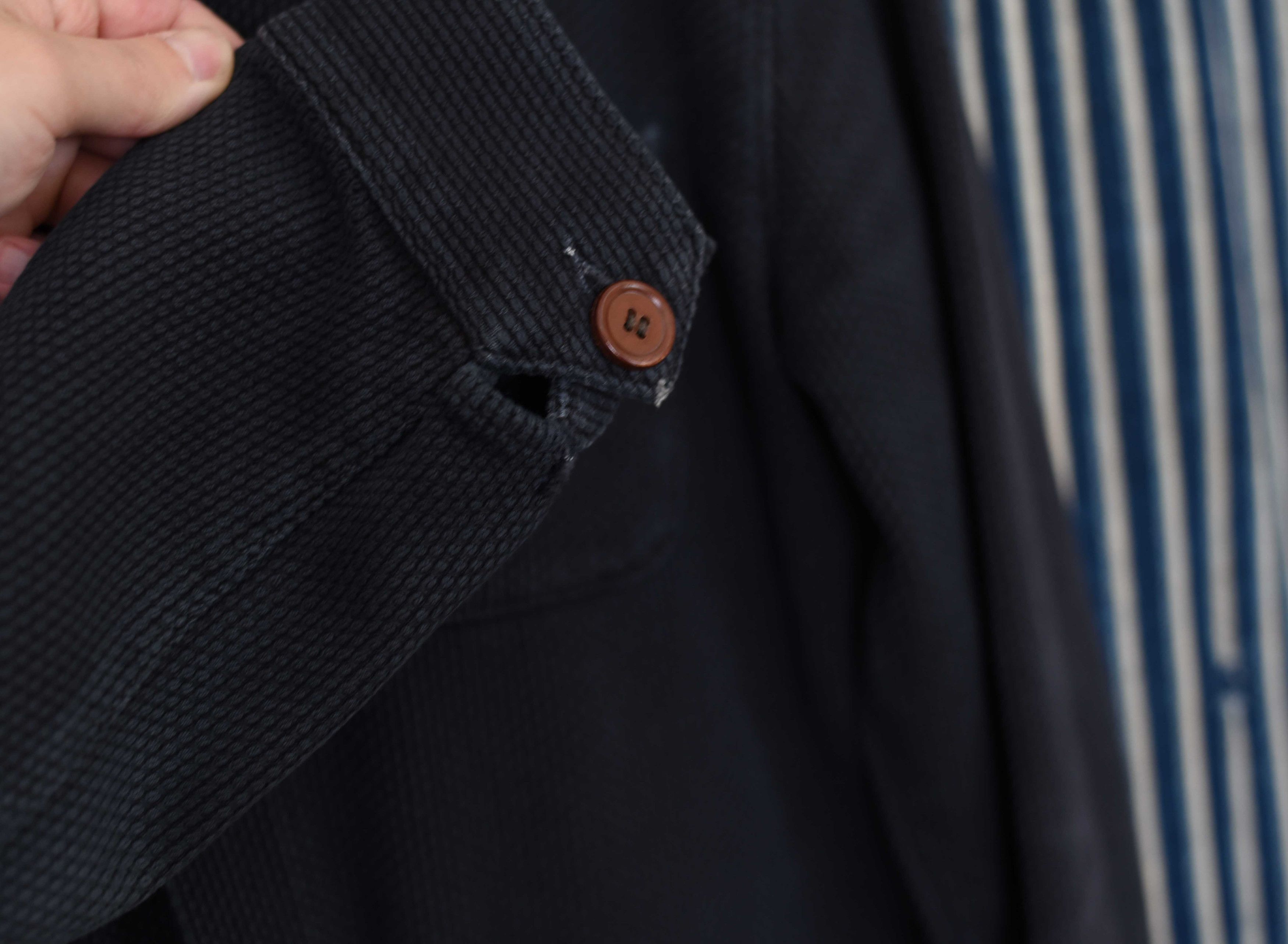 Epaulet Epaulet NYC LA Doyle Chore Coat Jacket - Black Sashiko 38 M Size US M / EU 48-50 / 2 - 6 Thumbnail