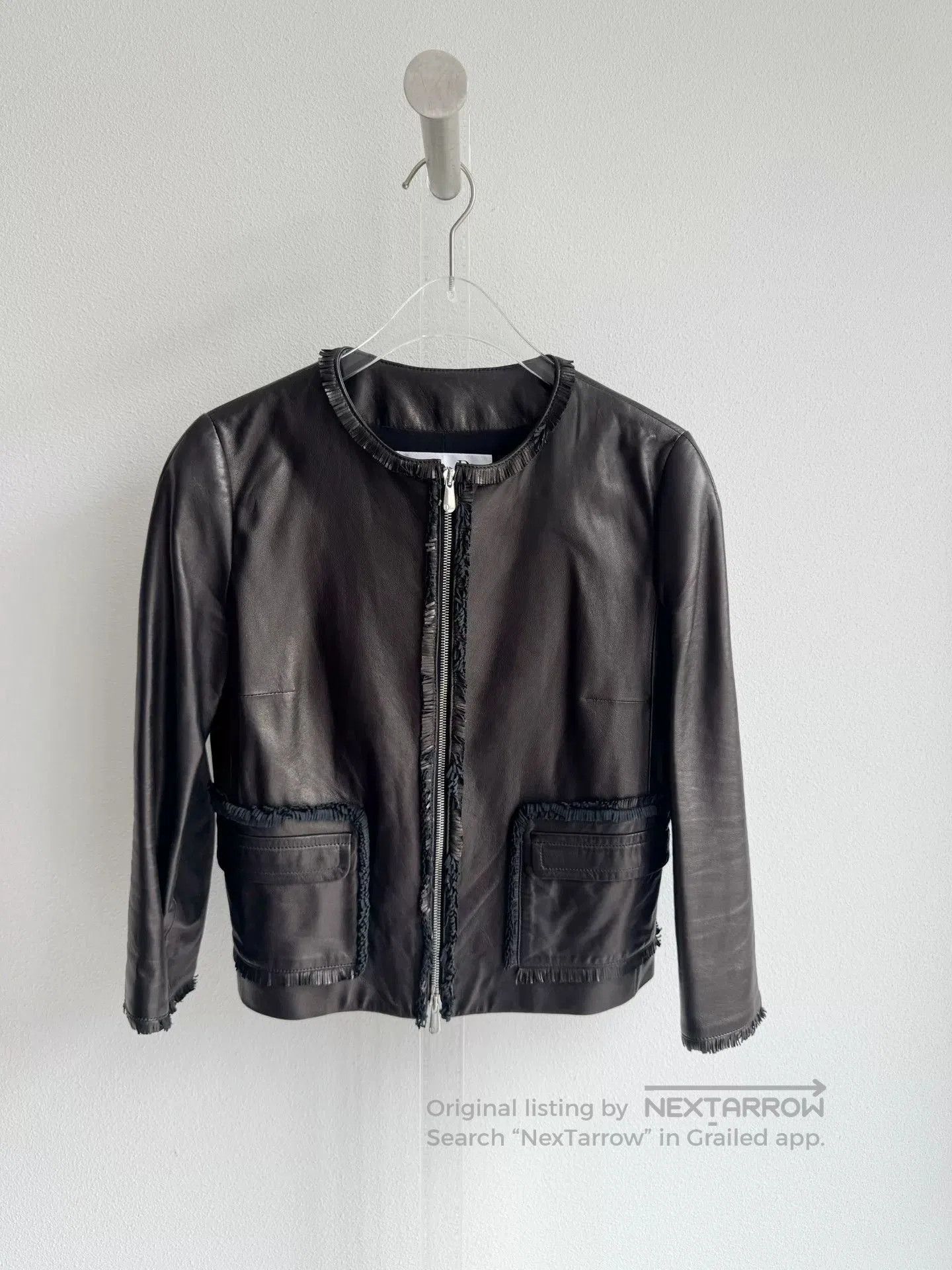 Dior Black Lambskin Coat.