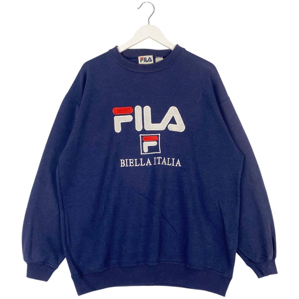 Fila × Vintage Vintage Fila Long Crewneck Sweatshirt Embroidered Blue SizeL Size US L / EU 52-54 / 3 - 1 Thumbnail