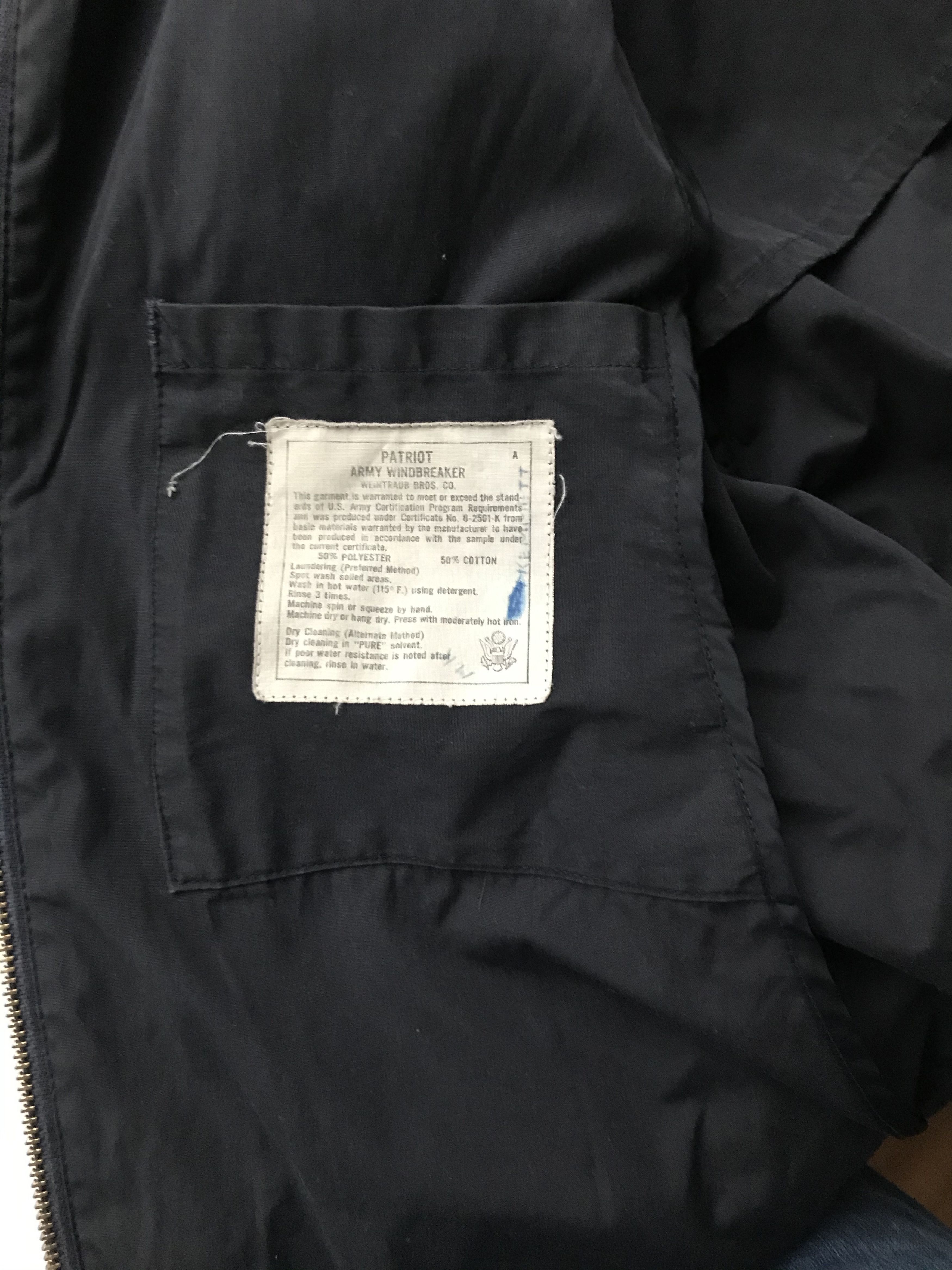 Vintage Rare Vtg Orig "Patriot" Army Windbreaker Govt. issue Officer Size US L / EU 52-54 / 3 - 5 Thumbnail